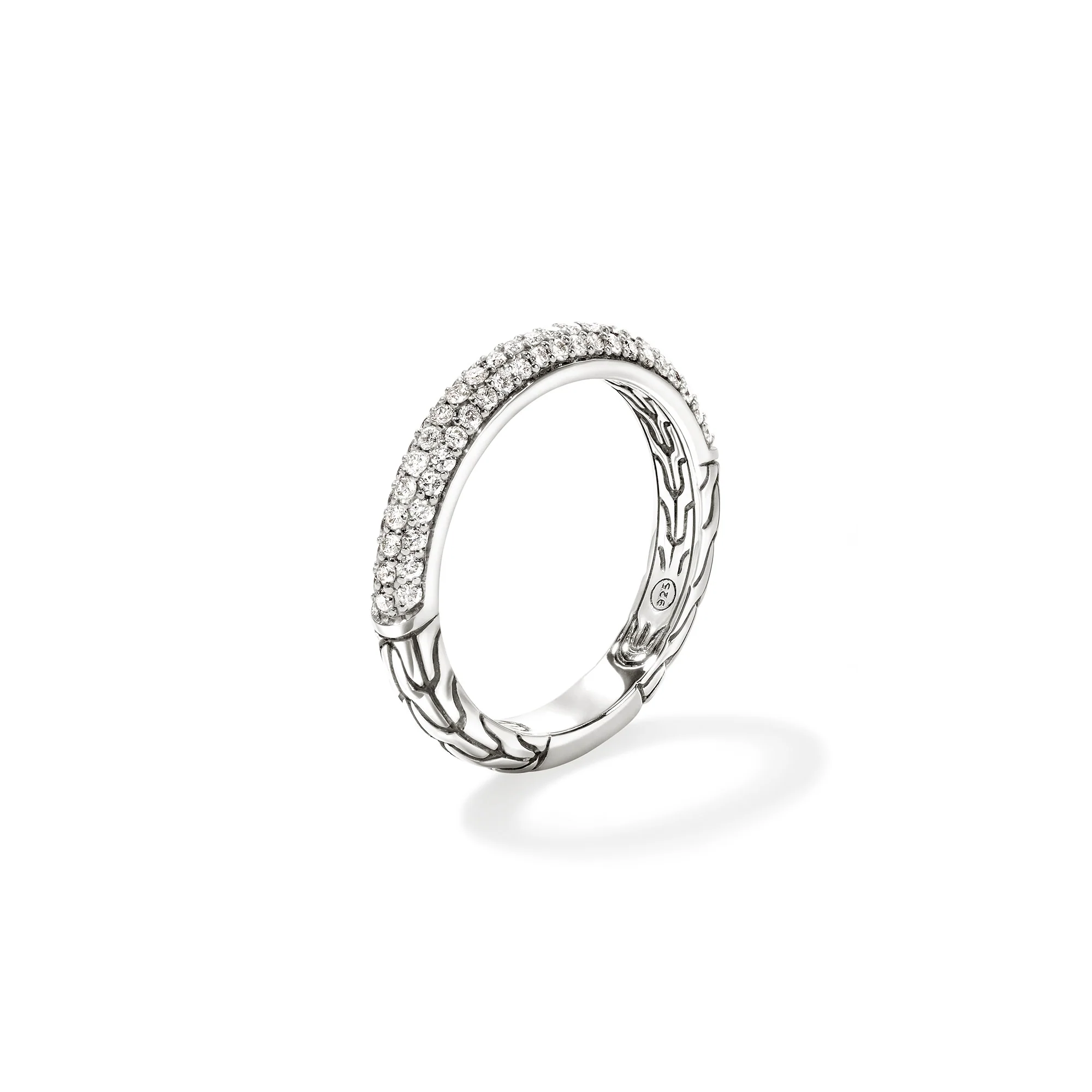 JH Essential Pavé Band Ring, Sterling Silver, Diamonds, 3.5MM|RBP987052DI - Image 3