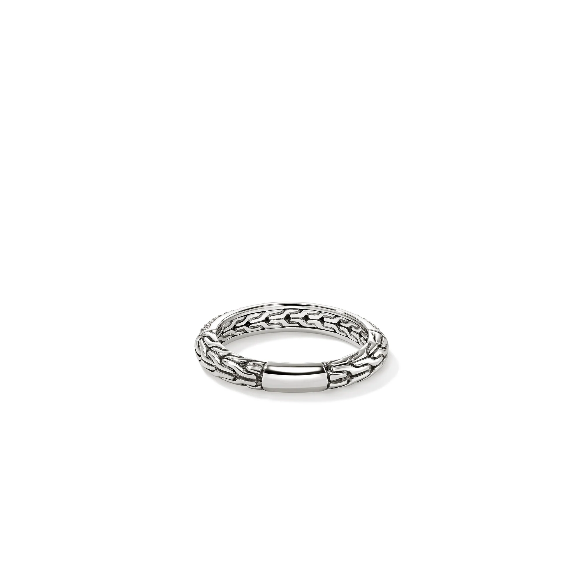 JH Essential Pavé Band Ring, Sterling Silver, Diamonds, 3.5MM|RBP987052DI - Image 4