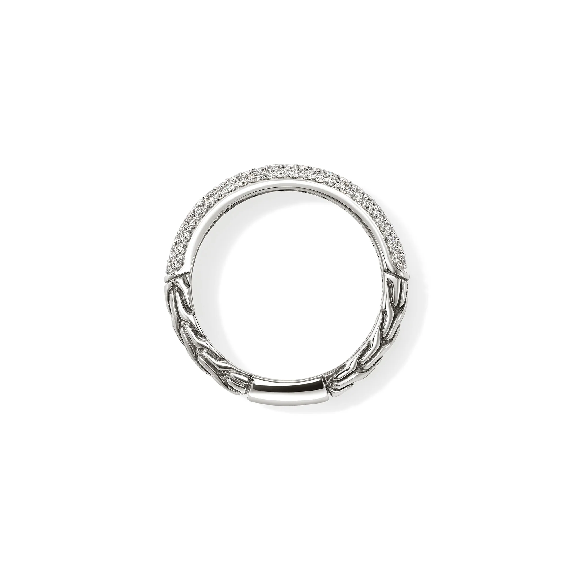 JH Essential Pavé Band Ring, Sterling Silver, Diamonds, 3.5MM|RBP987052DI - Image 5