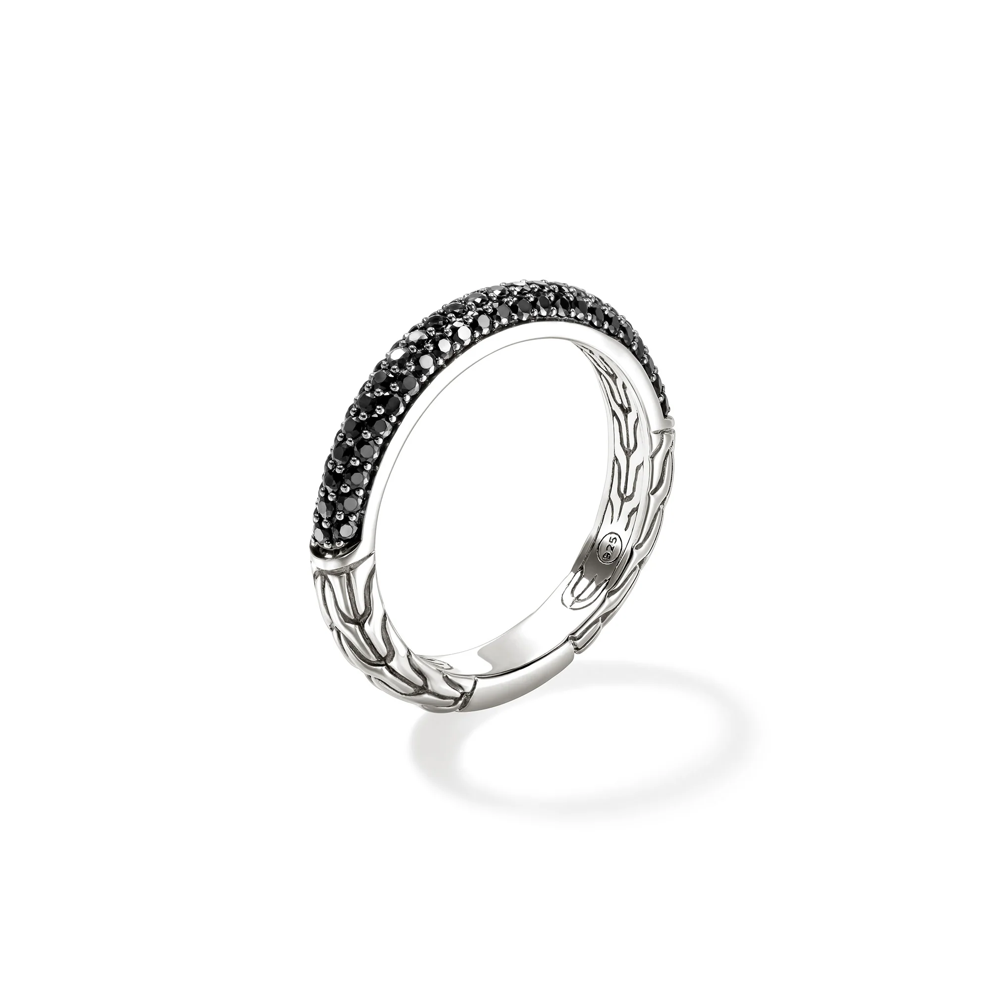 JH Essential Pavé Band Ring, Sterling Silver, Gemstones, 3.5MM|RBS987054BLS - Image 3