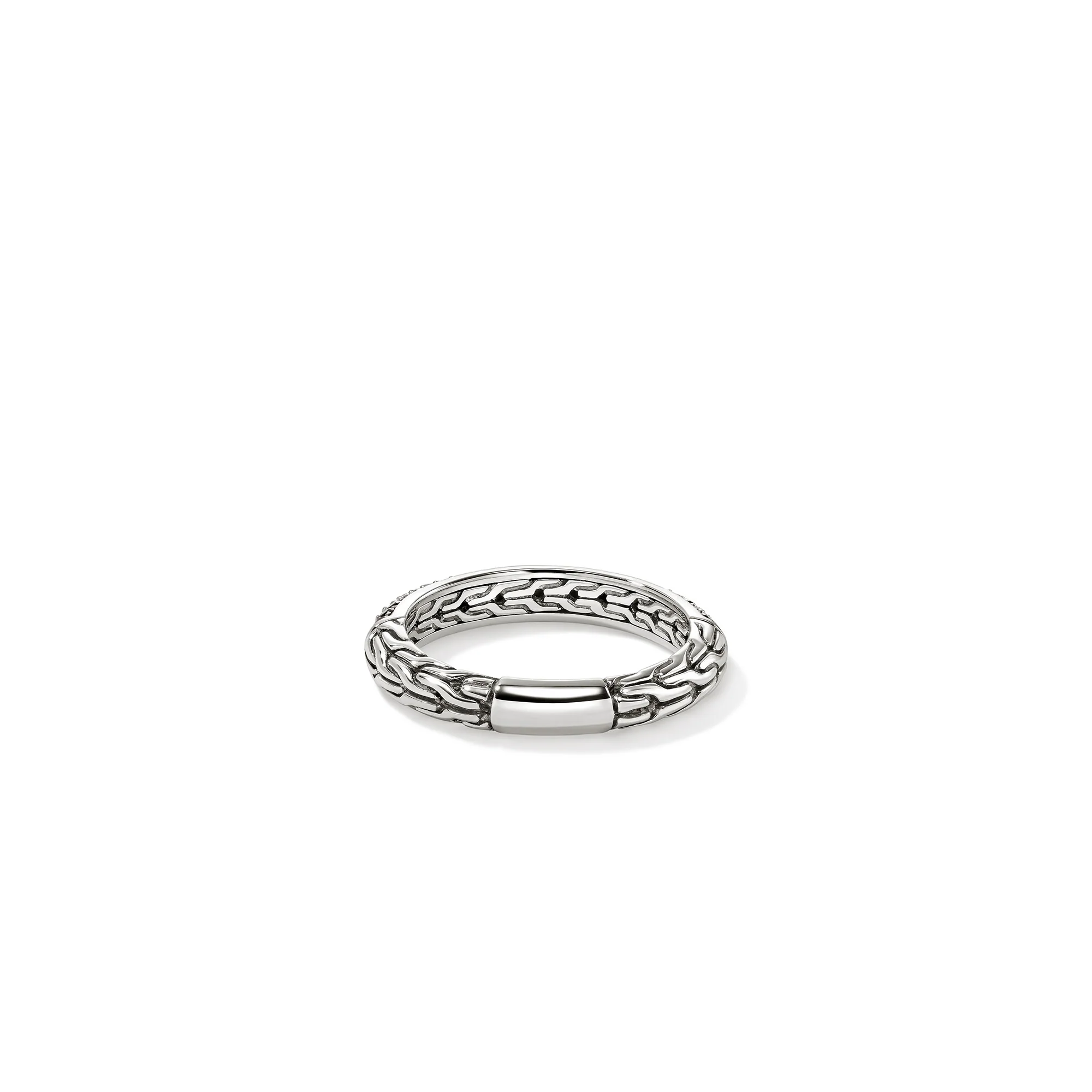 JH Essential Pavé Band Ring, Sterling Silver, Gemstones, 3.5MM|RBS987054BLS - Image 4