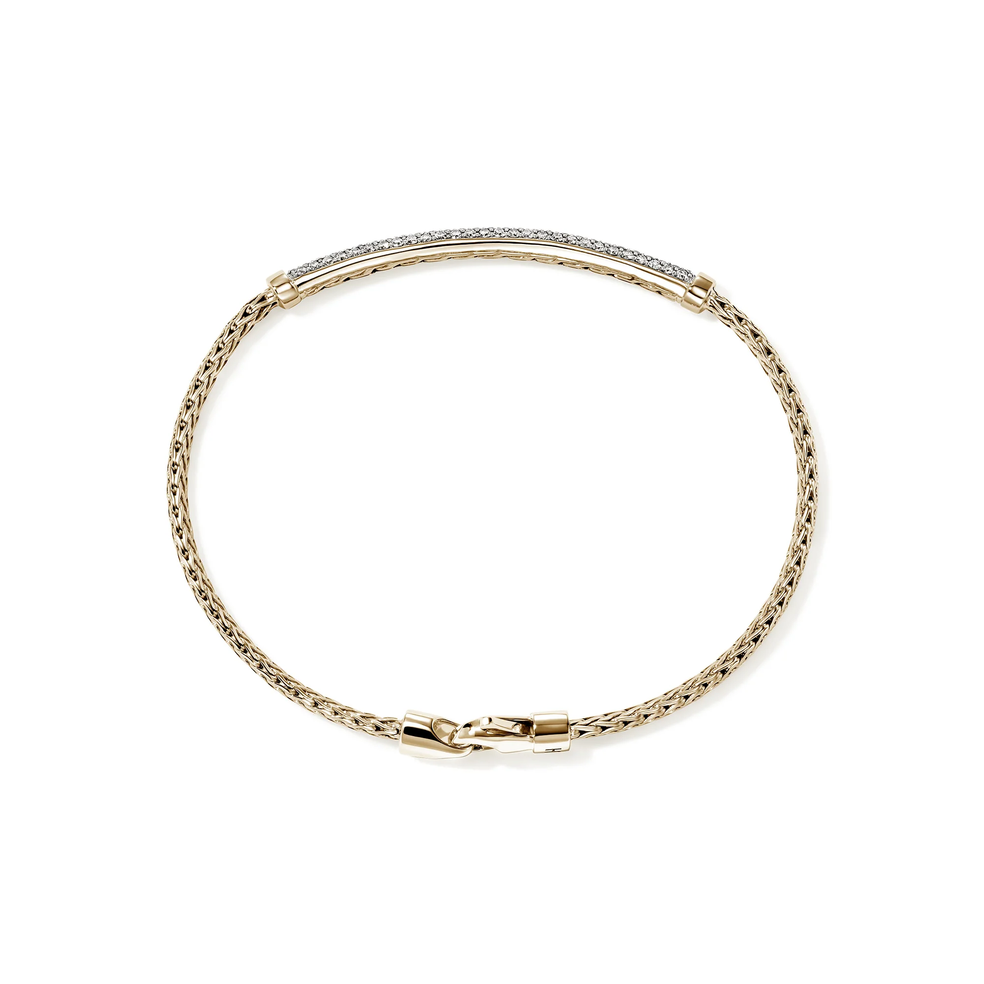 JH Essential Pavé Bracelet, Gold, Diamonds, 2.5MM|BUGGX987082DI - Image 5