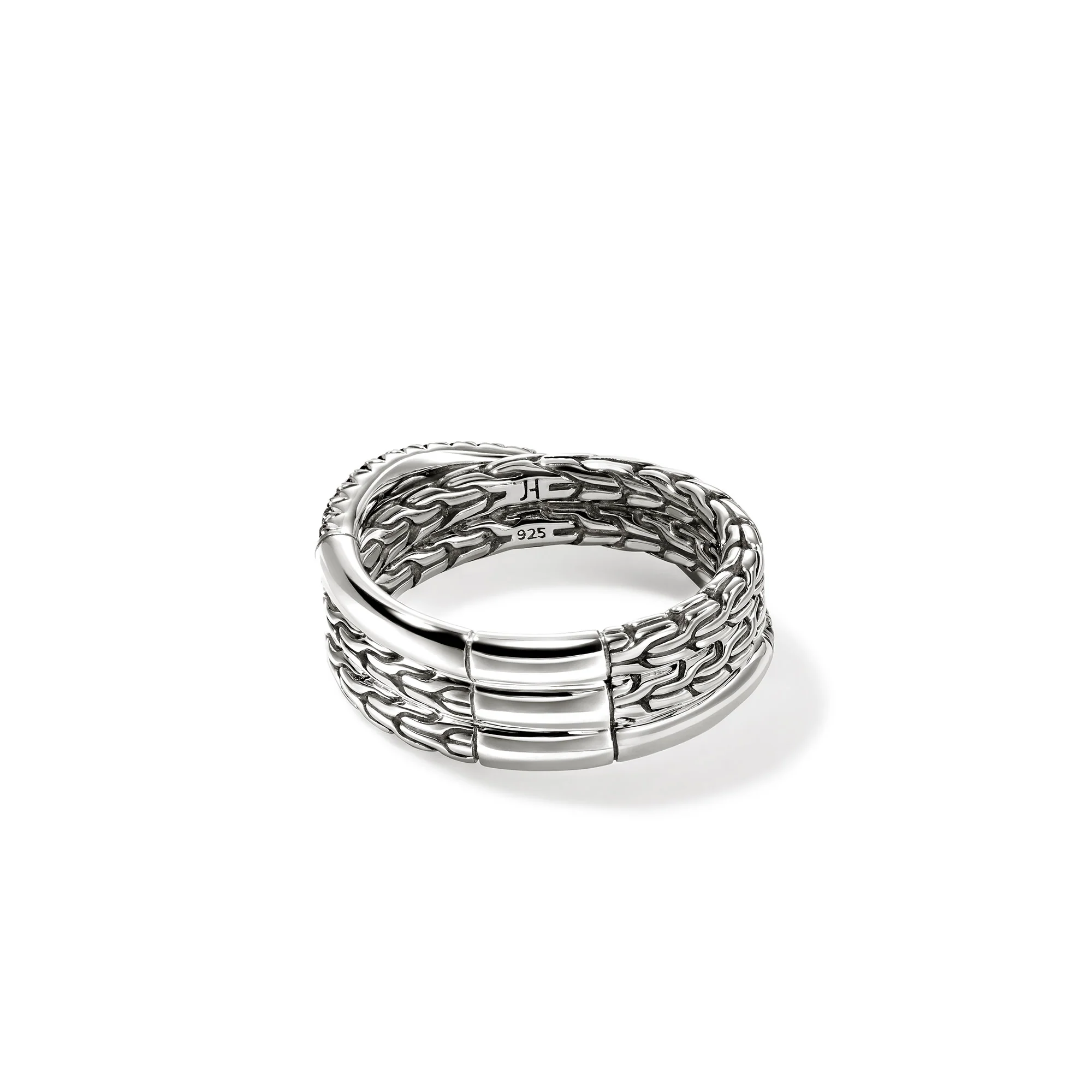 JH Essential Pavé Crossover Ring, Sterling Silver, Gemstones|RBS987154BLS - Image 4