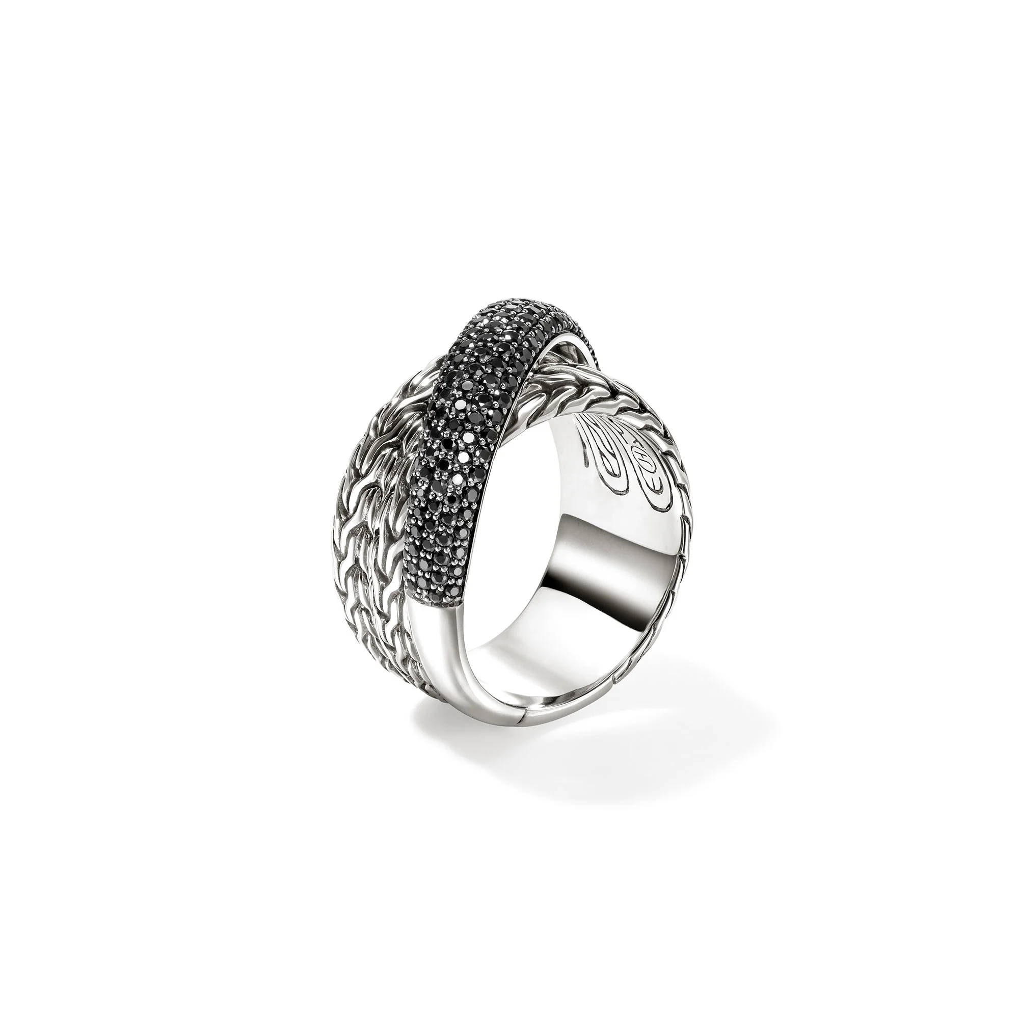 JH Essential Pavé Crossover Ring, Sterling Silver, Gemstones|RBS987164BLS - Image 3