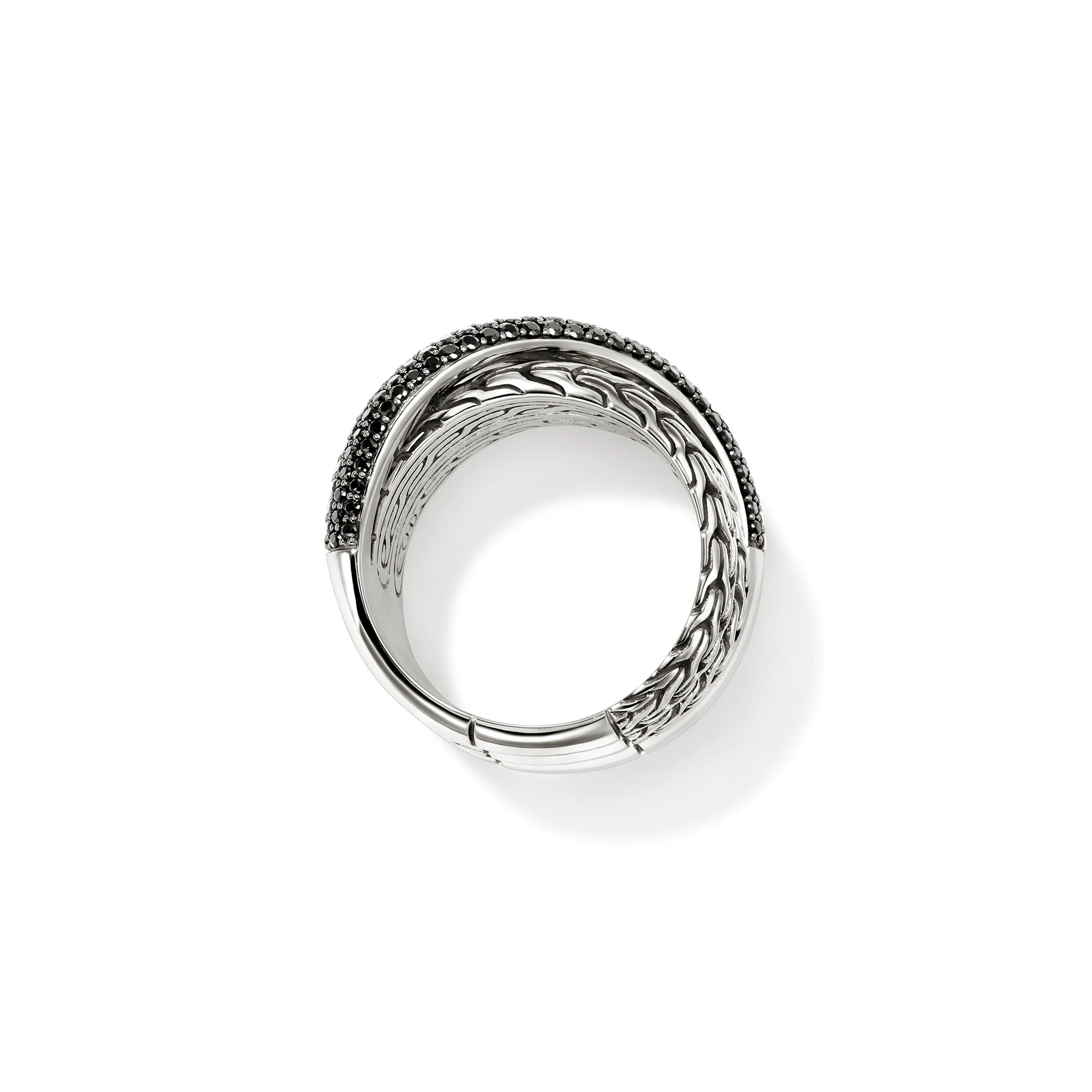 JH Essential Pavé Crossover Ring, Sterling Silver, Gemstones|RBS987164BLS - Image 5