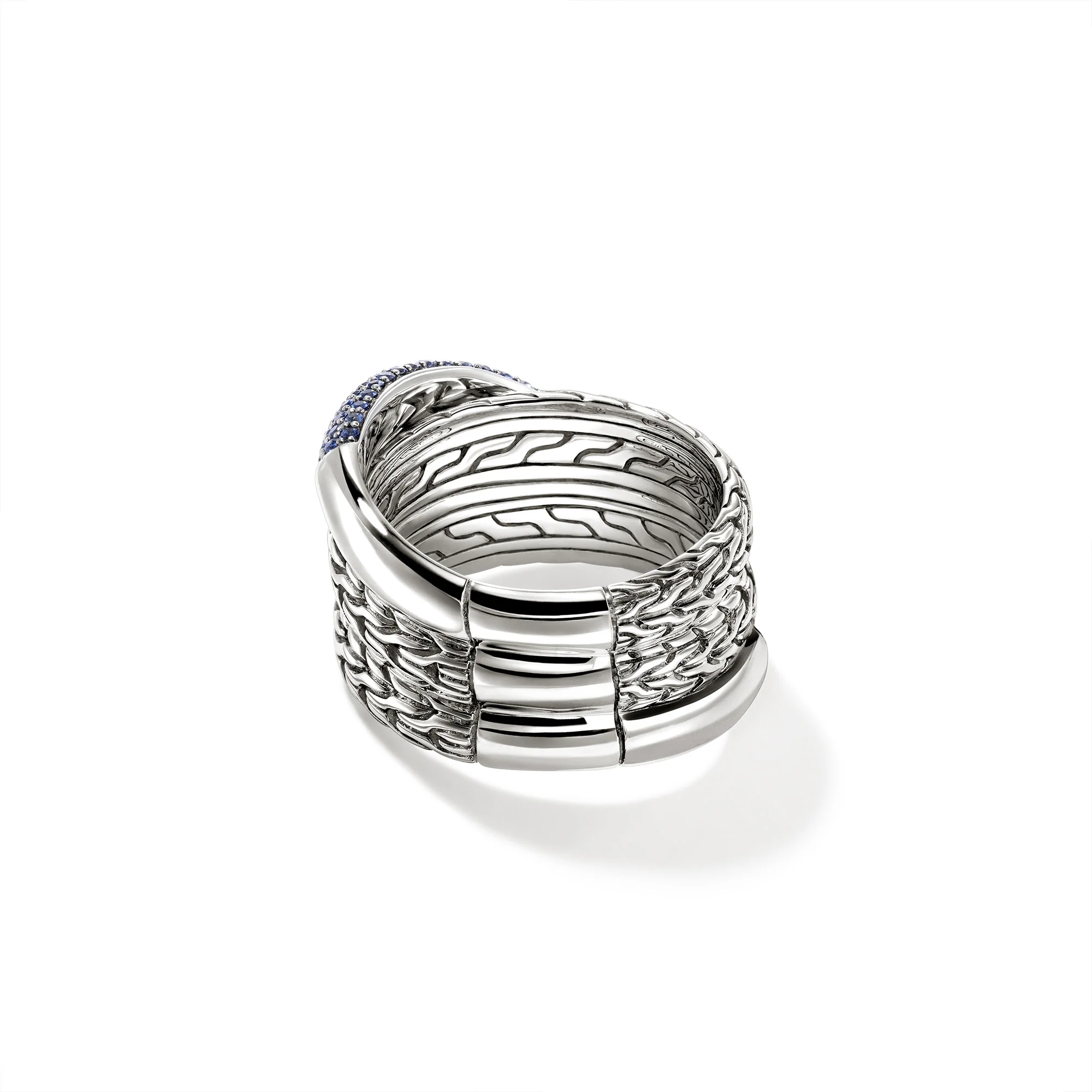 JH Essential Pavé Crossover Ring, Sterling Silver, Gemstones|RBS987164BSP - Image 4