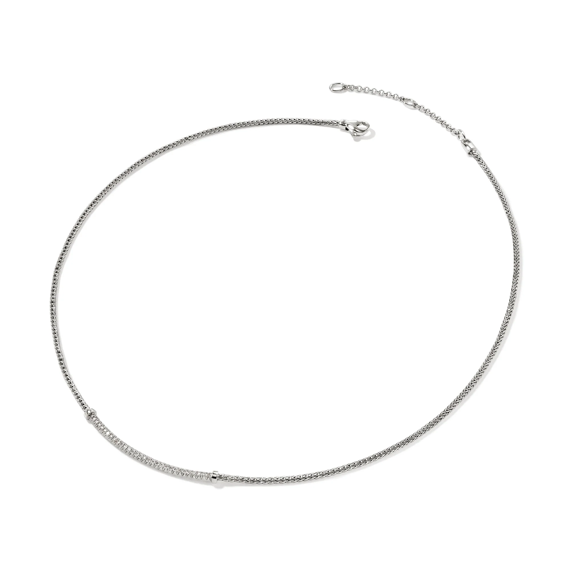 JH Essential Pavé Necklace, Sterling Silver, Diamonds, 1.8MM|NBP986972DI - Image 3