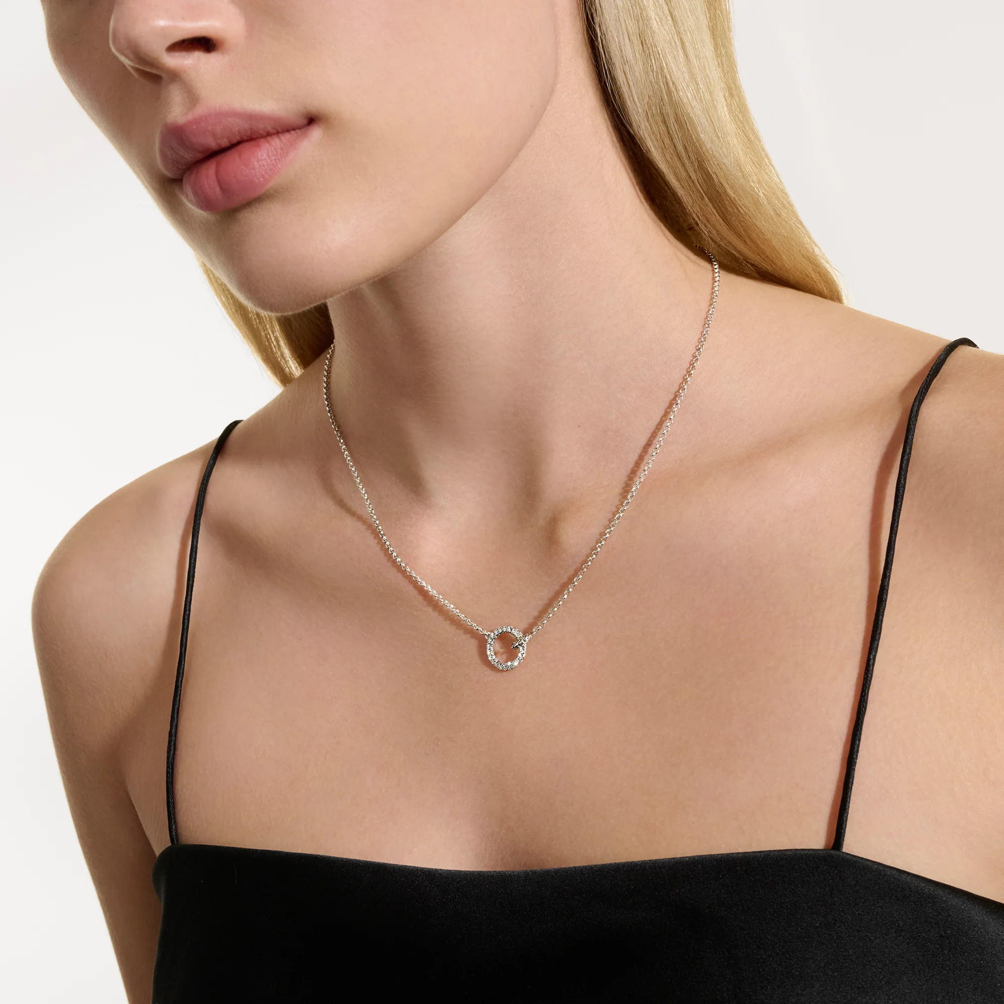 JH Essential Pavé Necklace, Sterling Silver, Diamonds, 2MM|NBP987802DI - Image 5