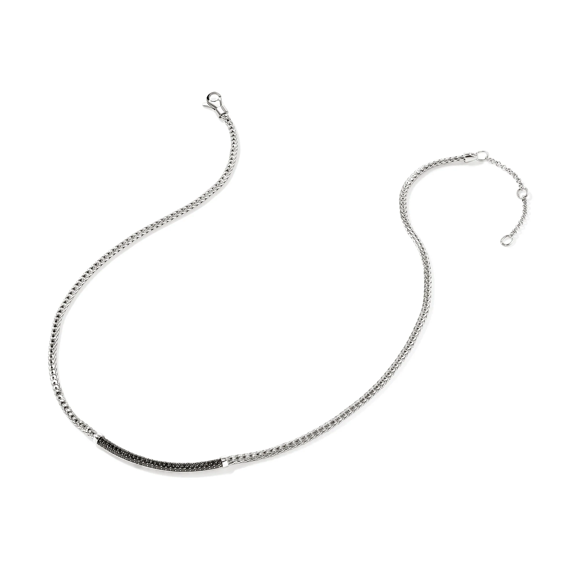JH Essential Pavé Necklace, Sterling Silver, Gemstones, 2.5MM|NBS986984BLS - Image 3
