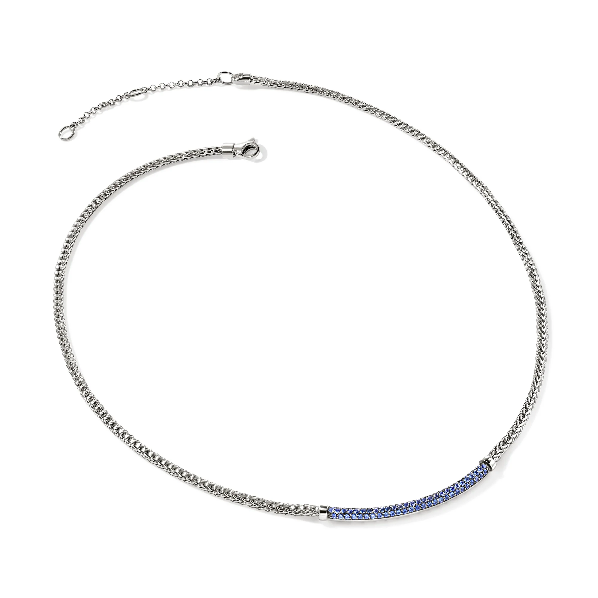 JH Essential Pavé Necklace, Sterling Silver, Gemstones, 2.5MM|NBS986984BSP - Image 3