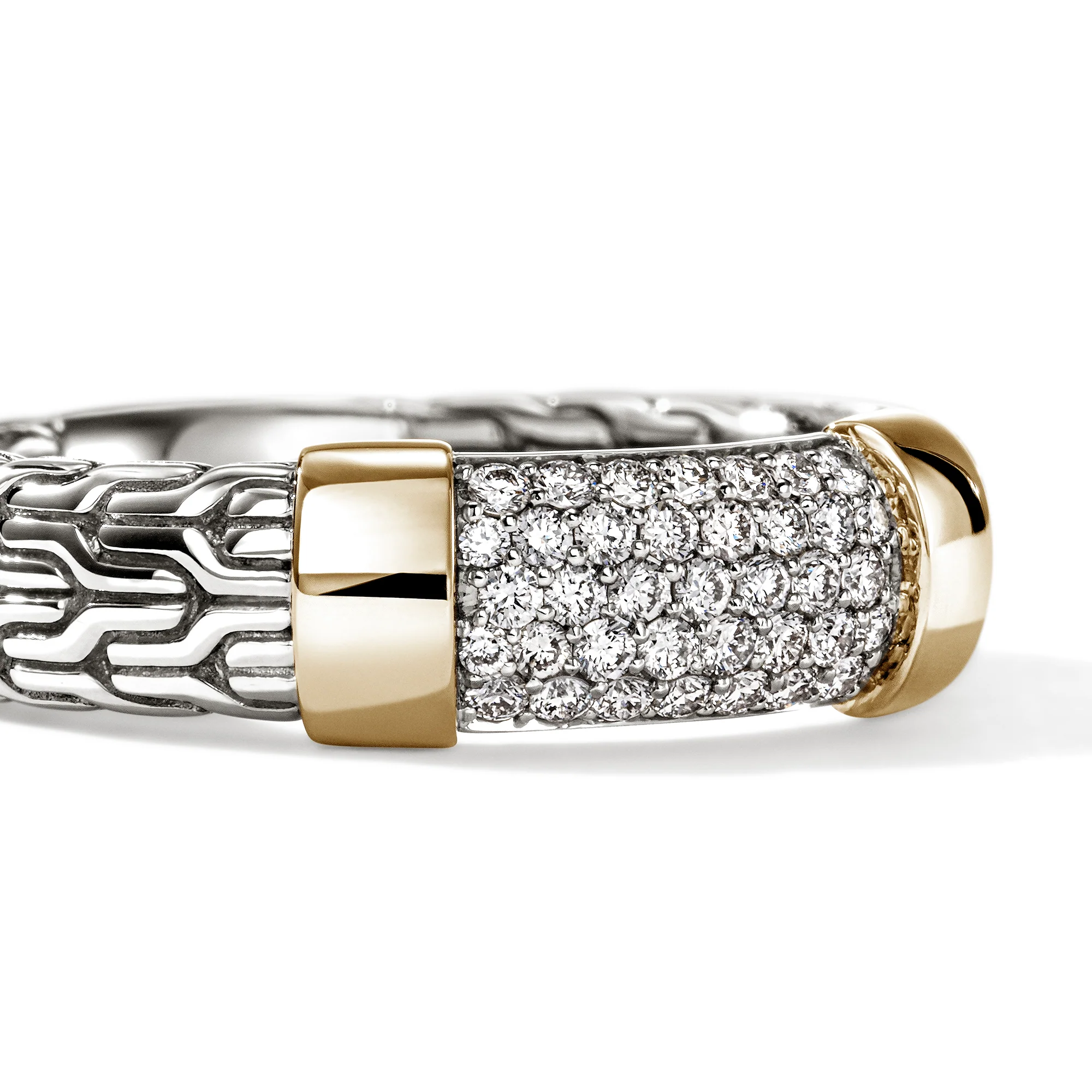 JH Essential Pave Ring, Gold, Sterling Silver, Diamonds, 5MM|RZZP988702DI - Image 2