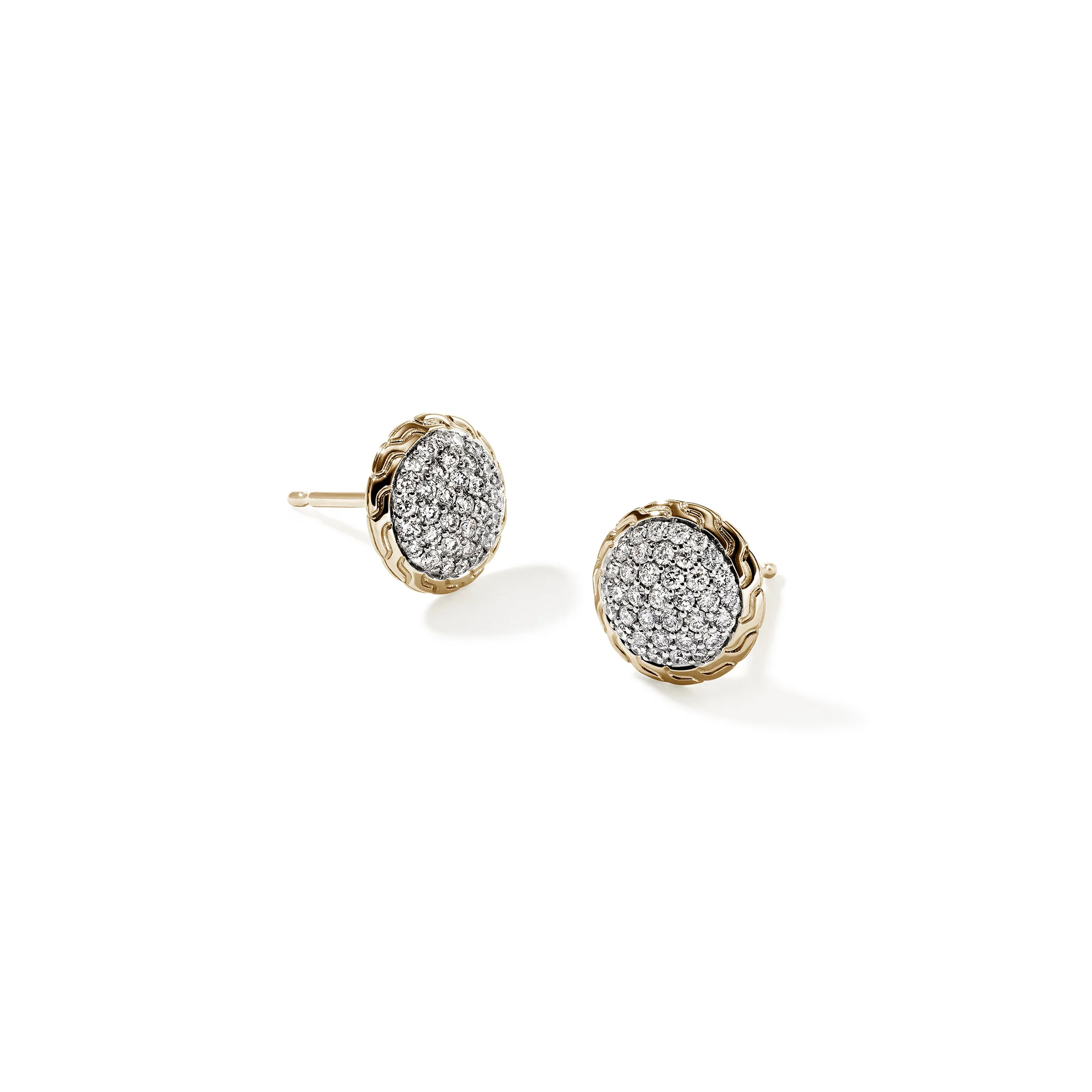 JH Essential Pavé Stud Earring, Gold, Diamonds, 10MM|EGGX987182DI - Image 3