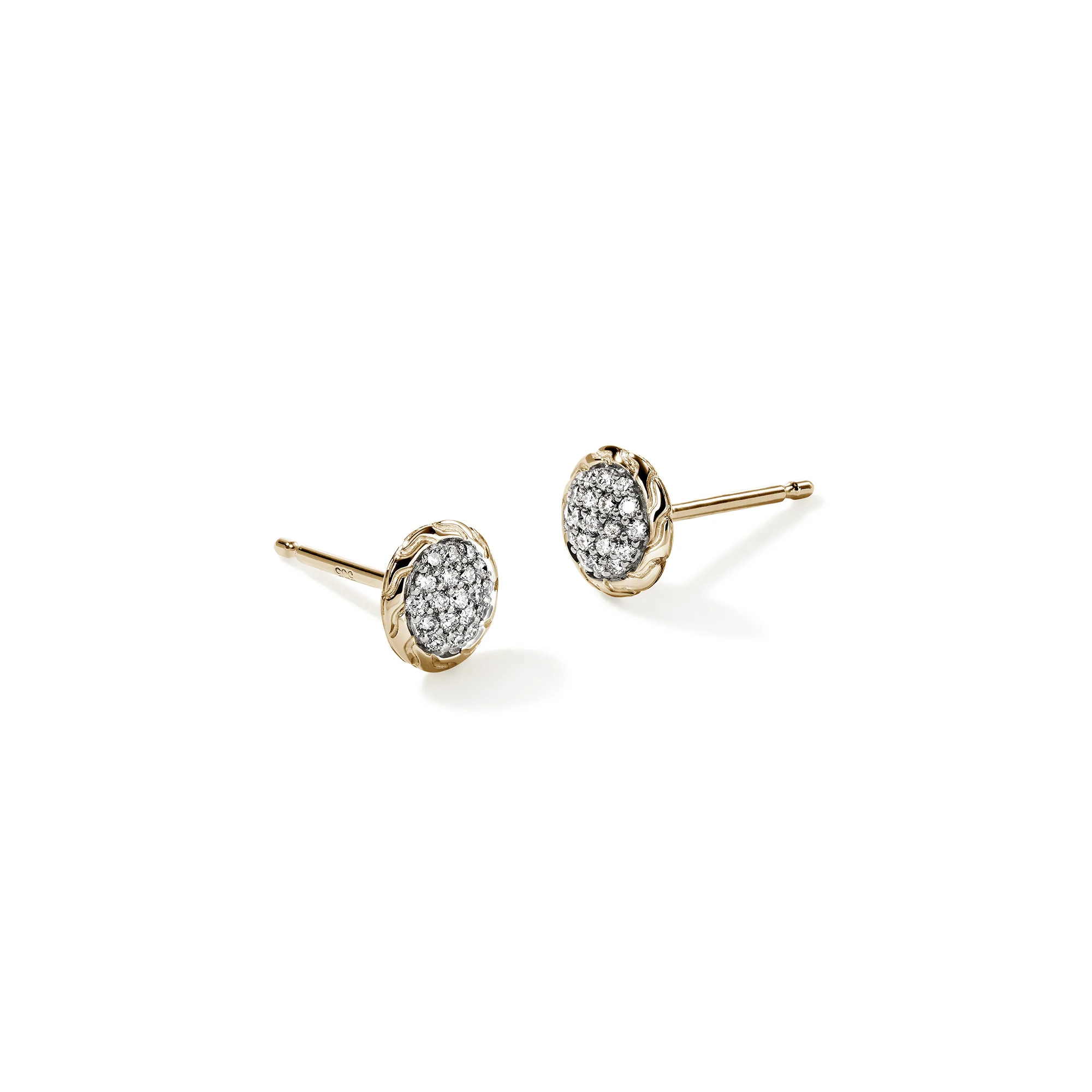 JH Essential Pavé Stud Earring, Gold, Diamonds, 7MM|EGGX987022DI - Image 3
