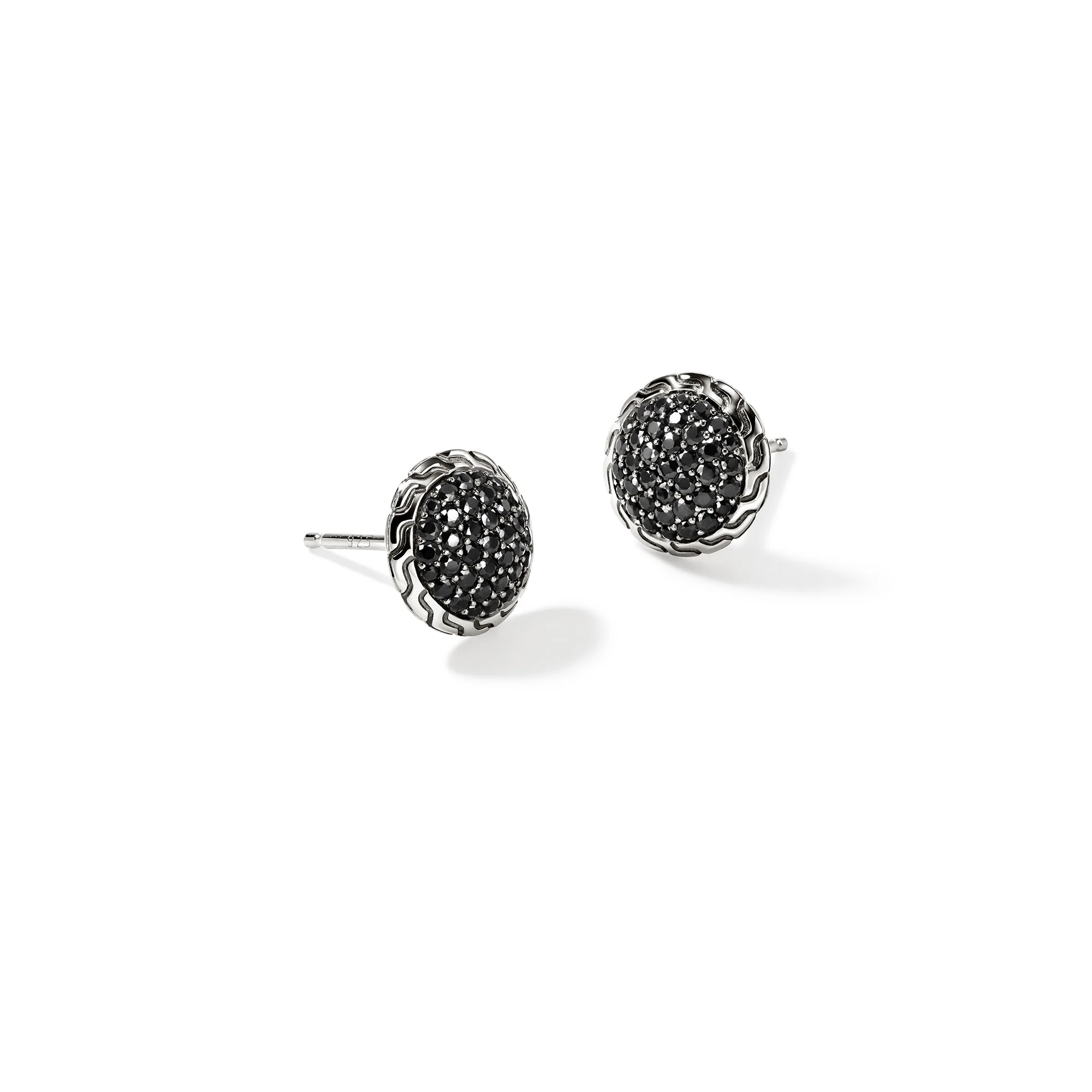 JH Essential Pavé Stud Earring, Sterling Silver, Gemstones, 10MM|EBS987184BLS - Image 3