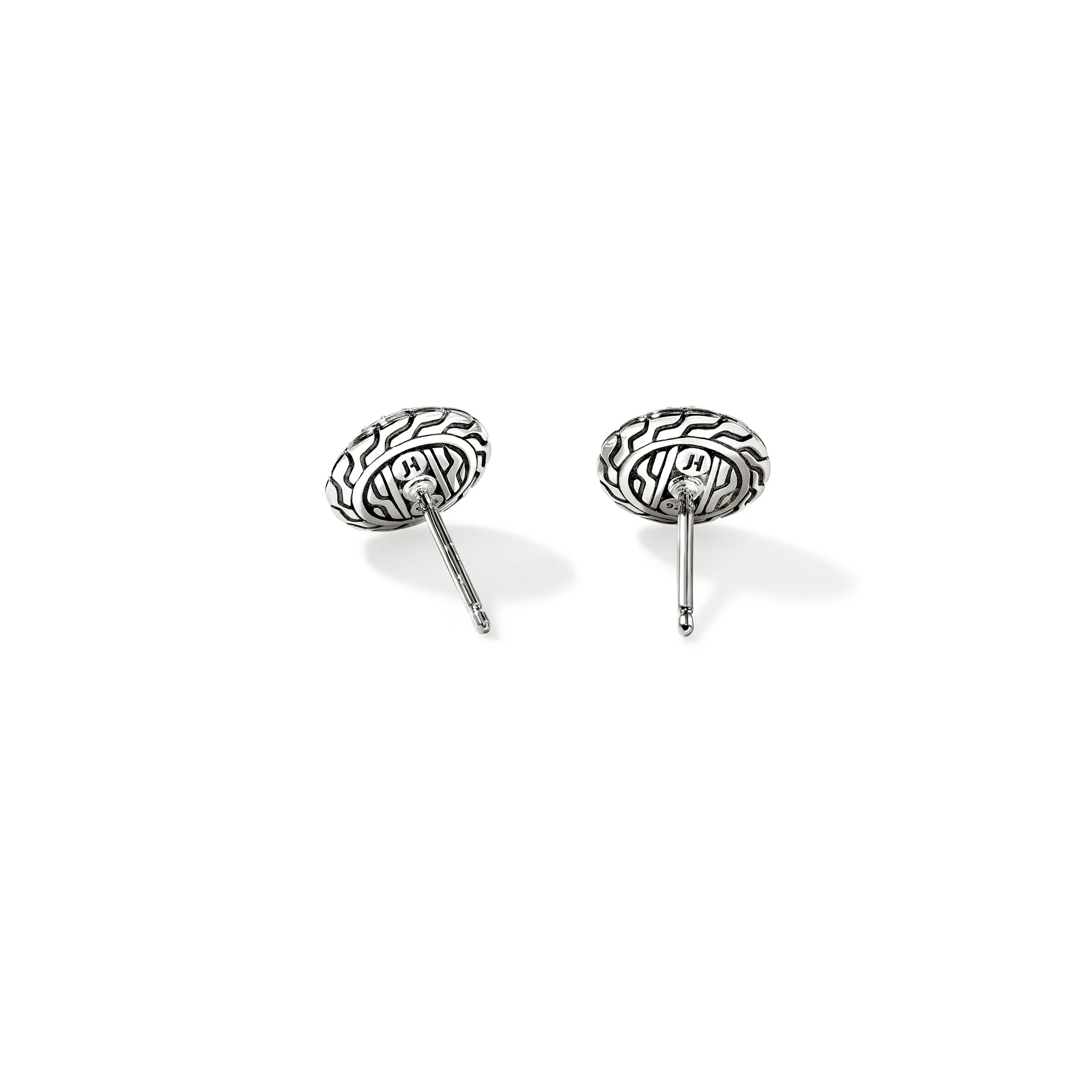 JH Essential Pavé Stud Earring, Sterling Silver, Gemstones, 10MM|EBS987184BLS - Image 4