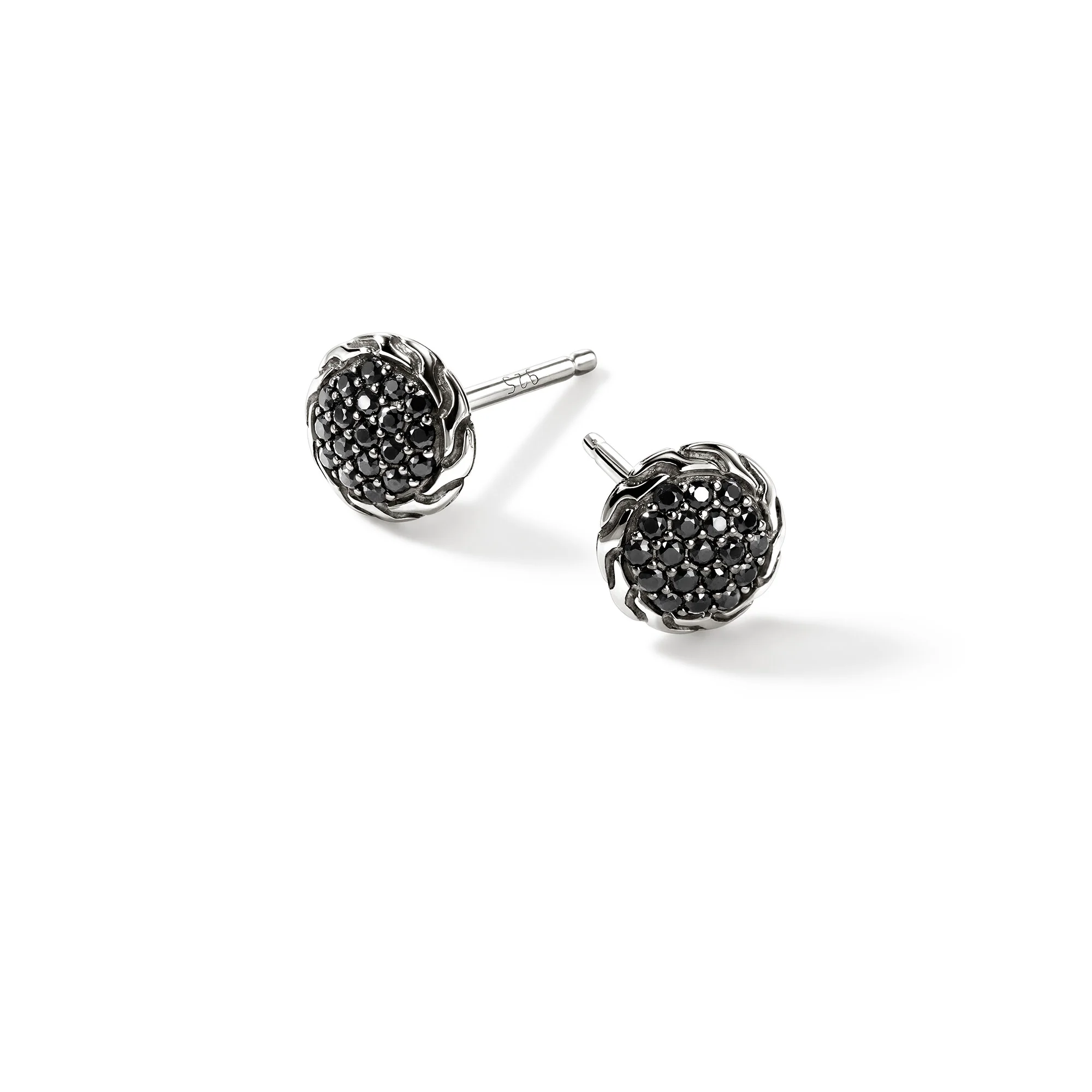 JH Essential Pavé Stud Earring, Sterling Silver, Gemstones, 7MM|EBS987024BLS - Image 3