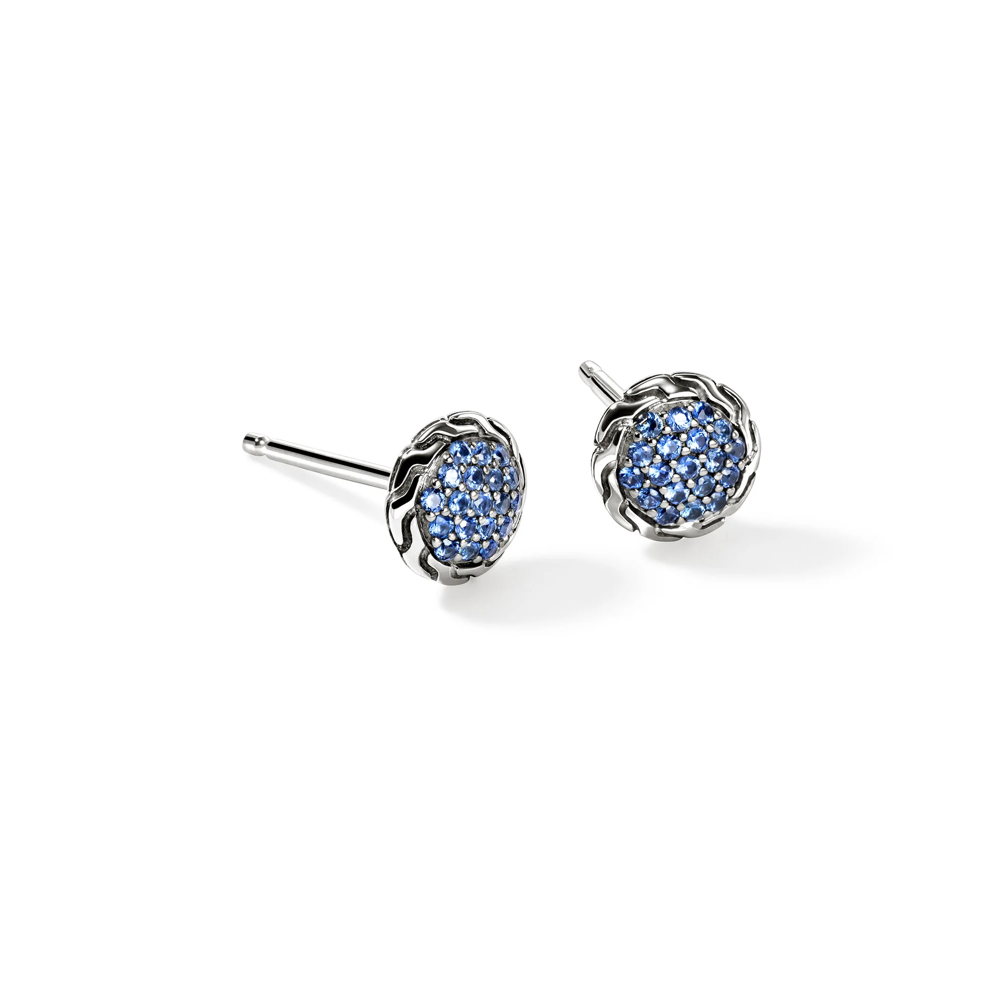 JH Essential Pavé Stud Earring, Sterling Silver, Gemstones, 7MM|EBS987024BSP - Image 3