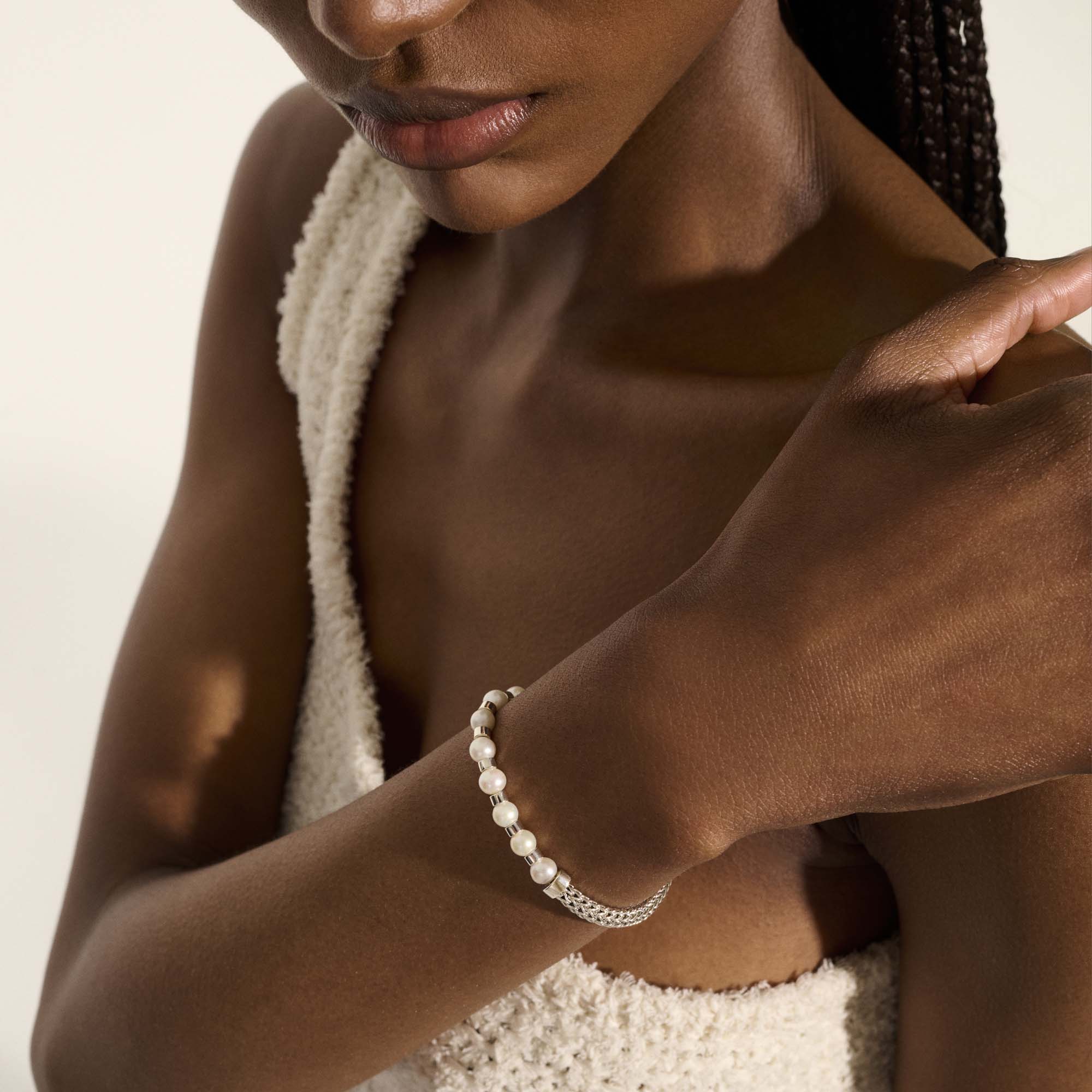 JH Essential Pearl Bracelet, Sterling Silver|BU987311 - Image 6