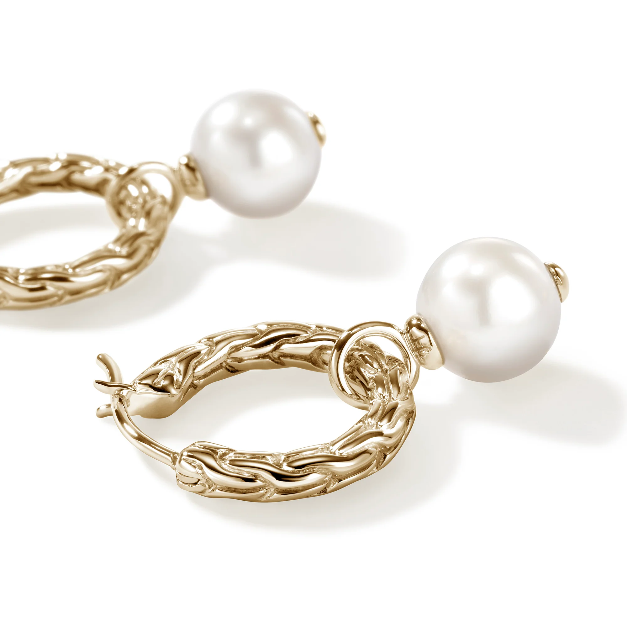 JH Essential Pearl Hoop Earring, Gold, 16MM|EGG987261 - Image 2