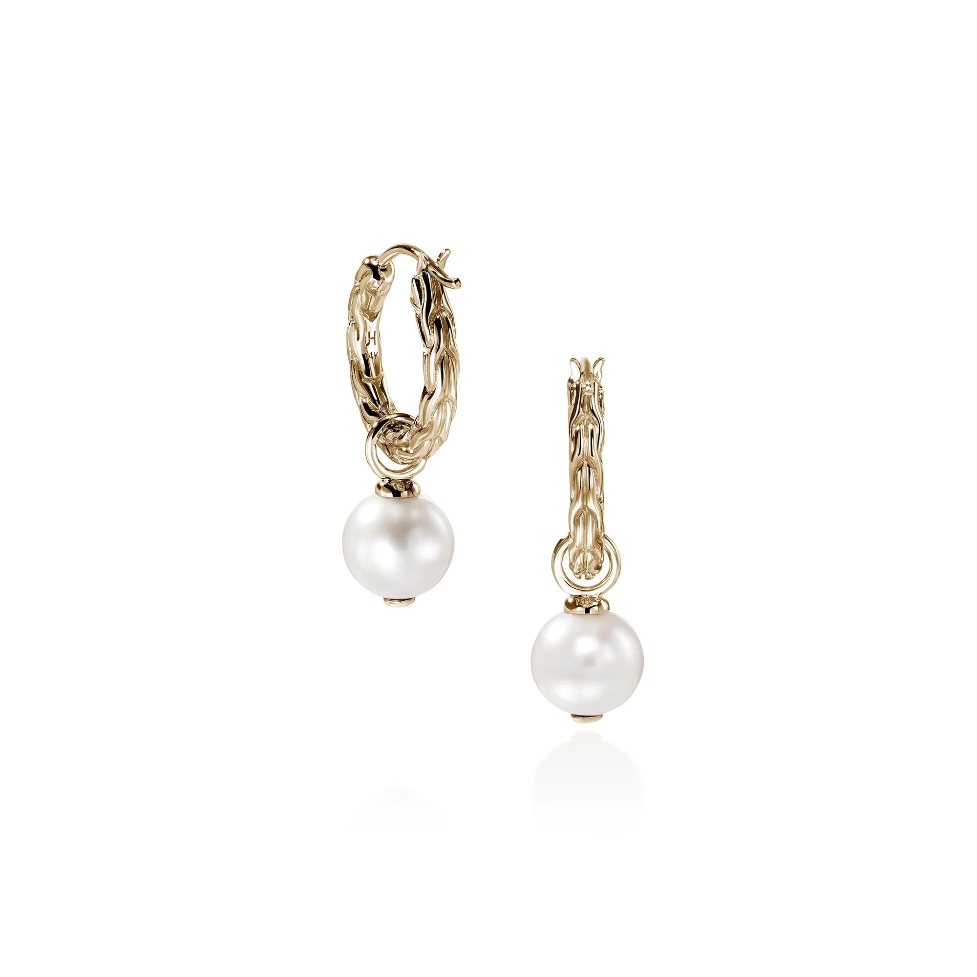 JH Essential Pearl Hoop Earring, Gold, 16MM|EGG987261 - Image 4