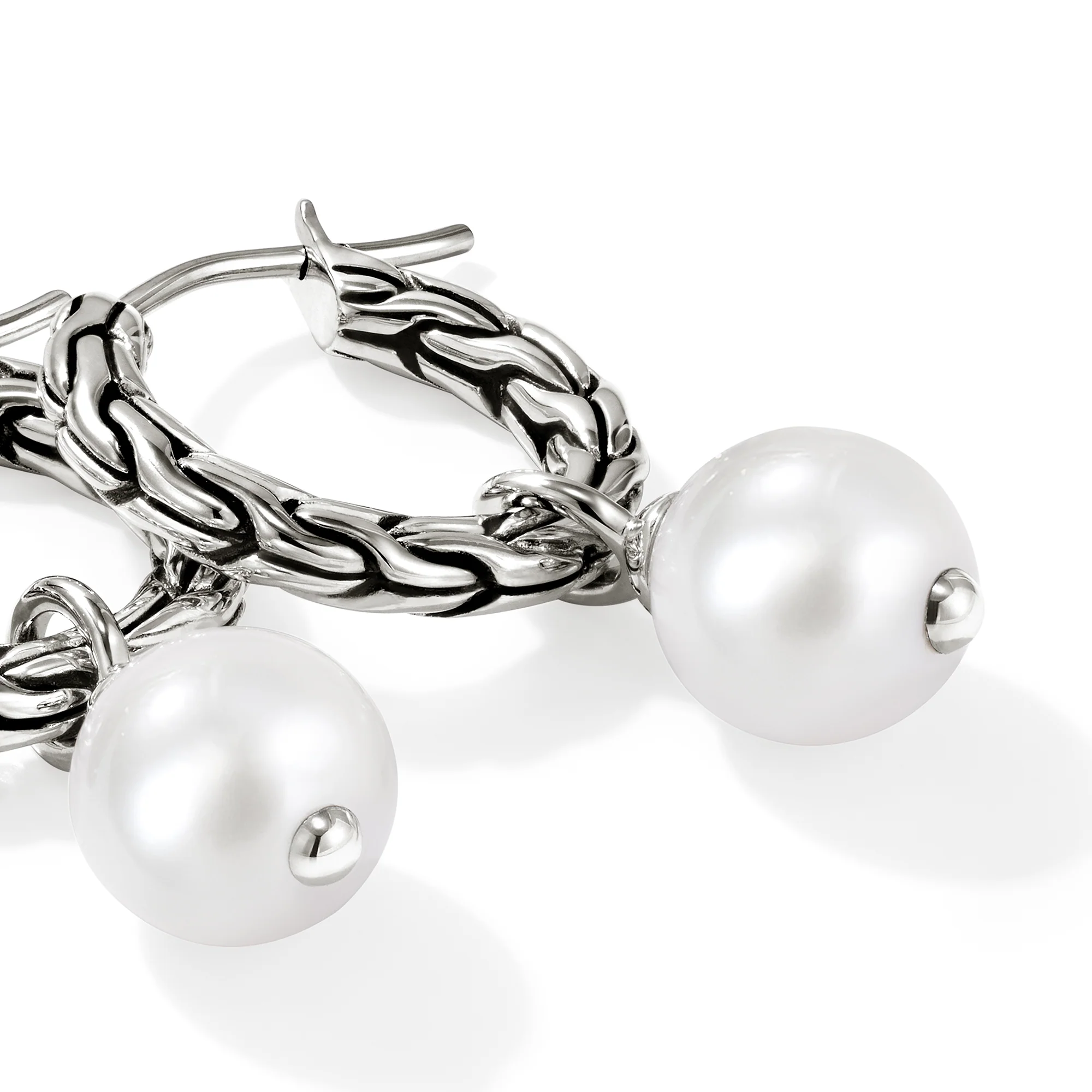 JH Essential Pearl Hoop Earring, Sterling Silver, 16MM|EB987261 - Image 2