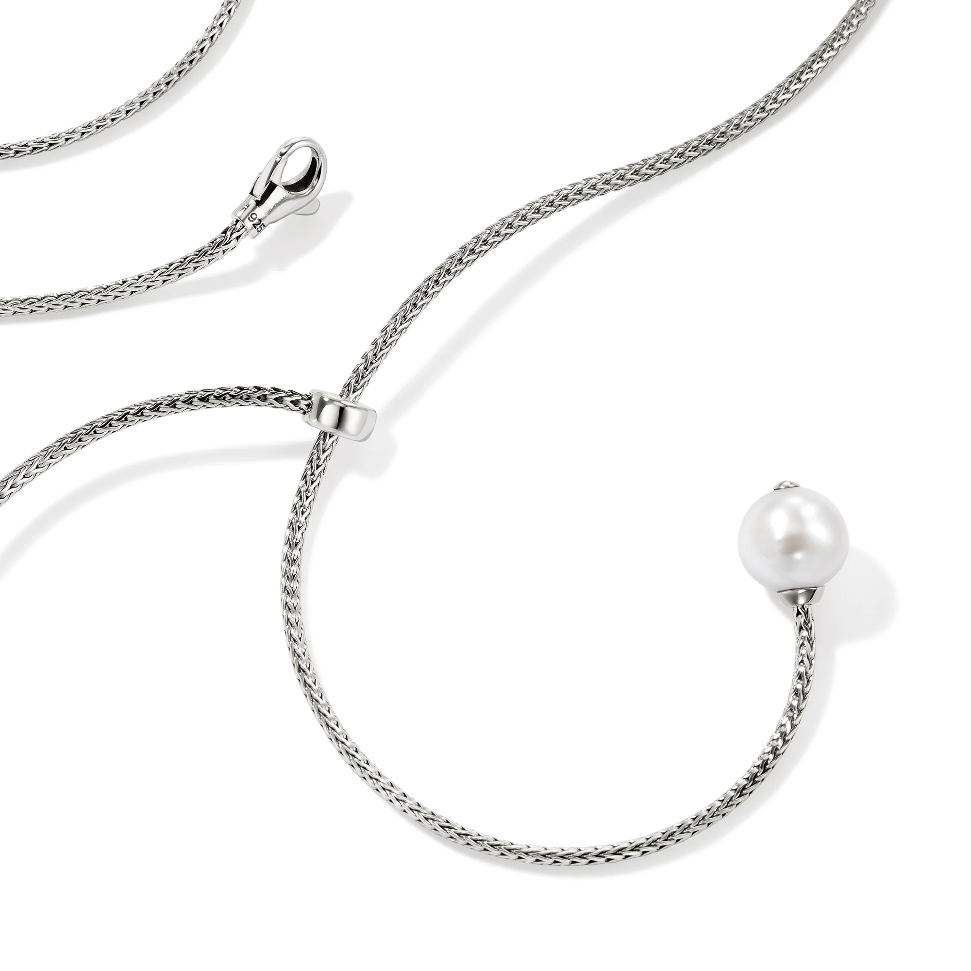 JH Essential Pearl Lariat Necklace, Sterling Silver, 1.8MM|NB987231 - Image 2