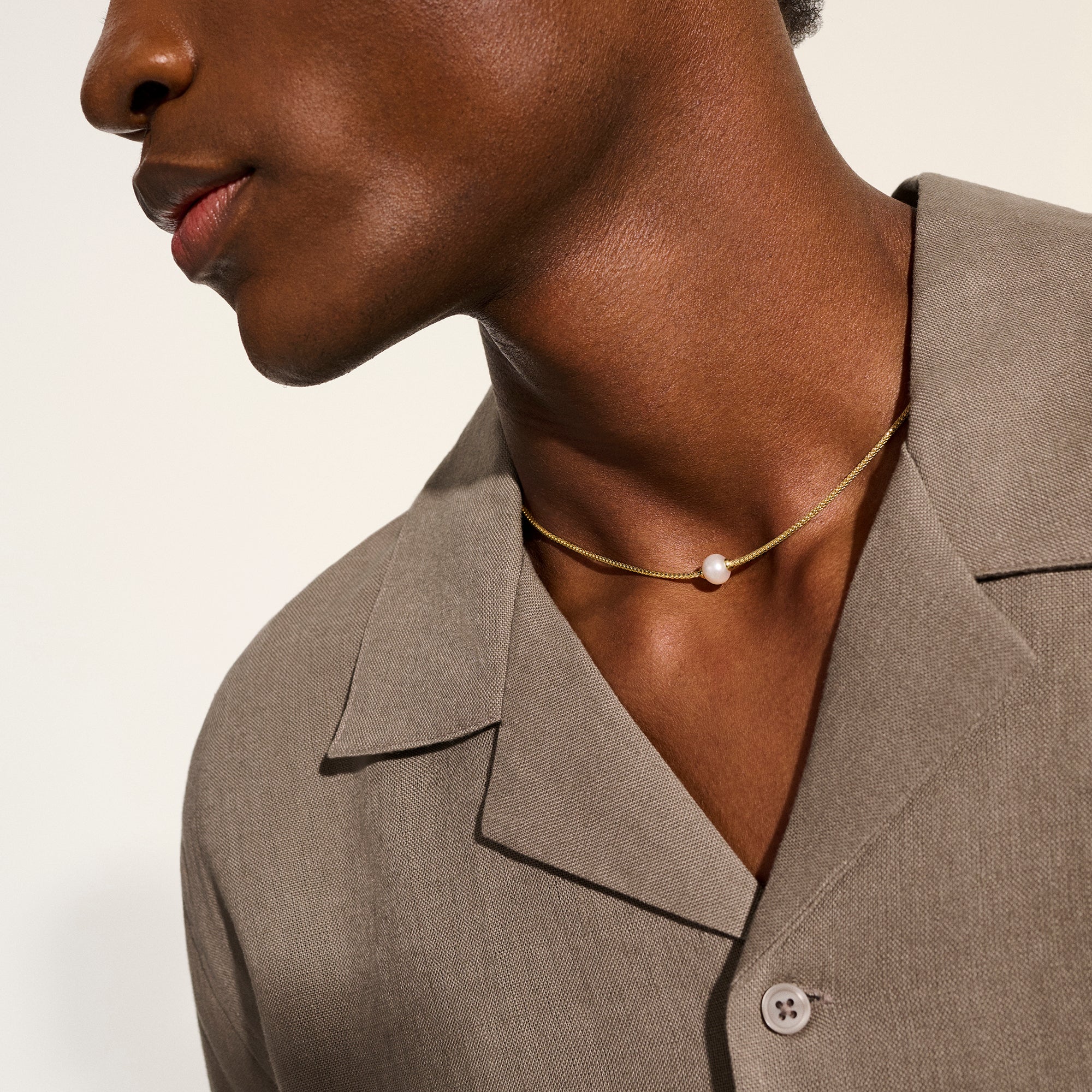 JH Essential Pearl Necklace, Gold, 1.8MM|NGG987281 - Image 6