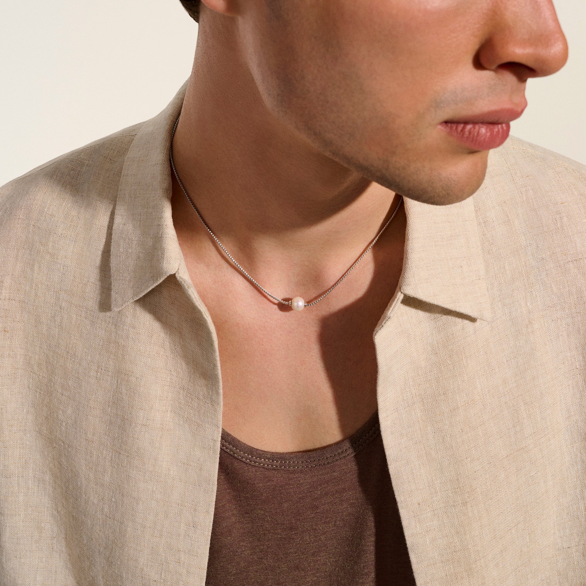 JH Essential Pearl Necklace, Sterling Silver, 1.8MM|NB987281 - Image 6