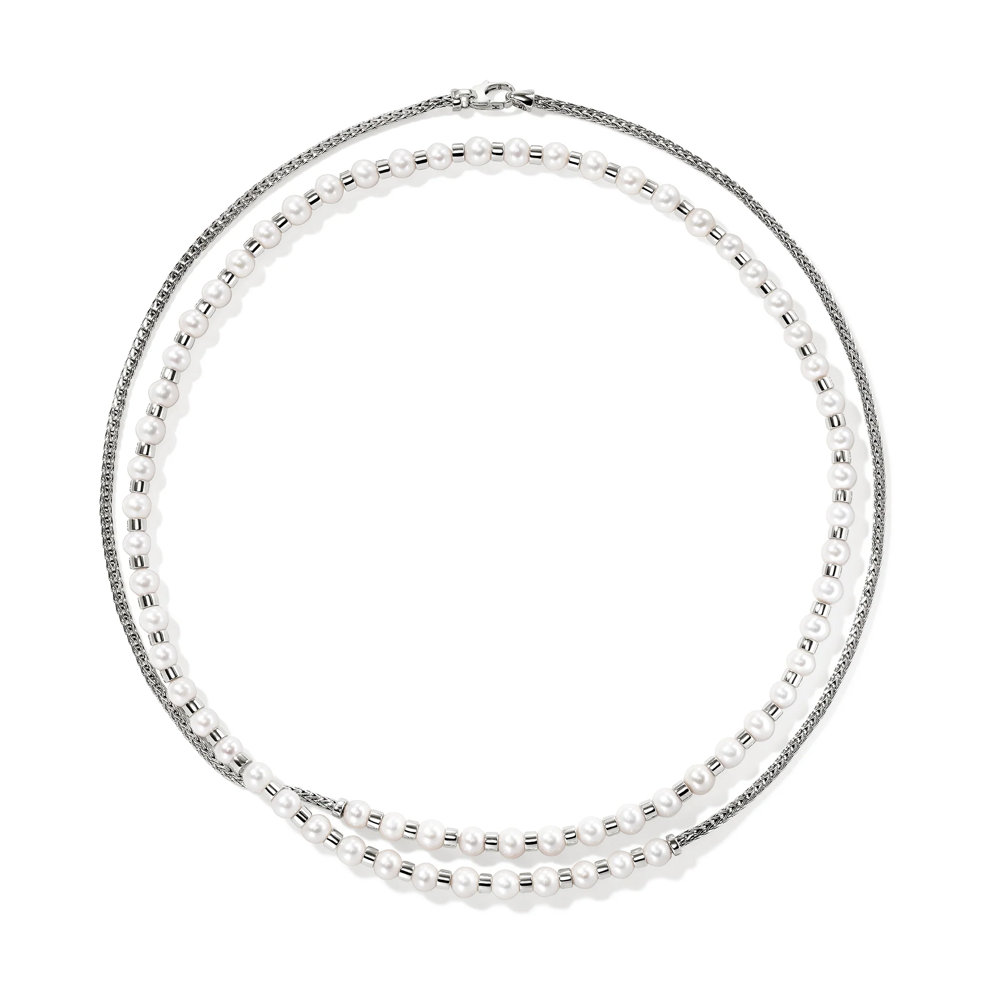 JH Essential Pearl Wrap Necklace, Sterling Silver, 2.5MM|NB9011091 - Image 5