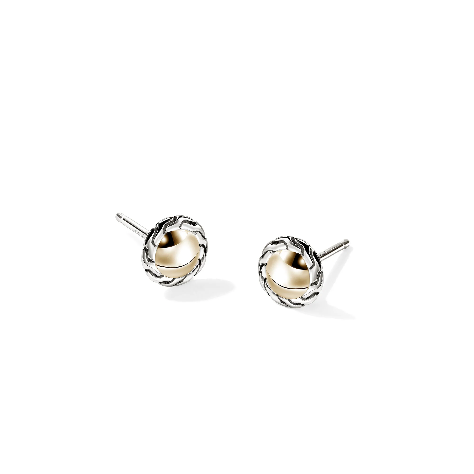 JH Essential Stud Earring, Gold, Sterling Silver, 7MM|EZZ98702 - Image 3
