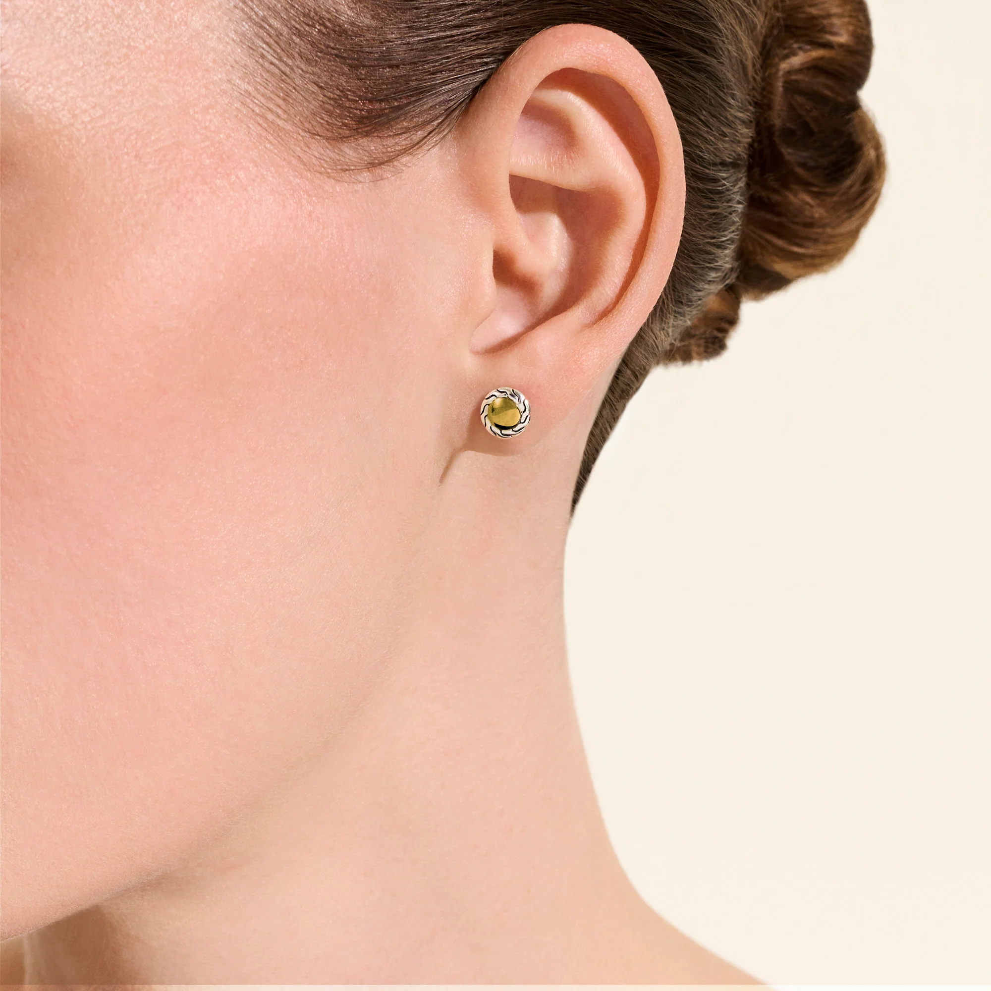 JH Essential Stud Earring, Gold, Sterling Silver, 7MM|EZZ98702 - Image 5