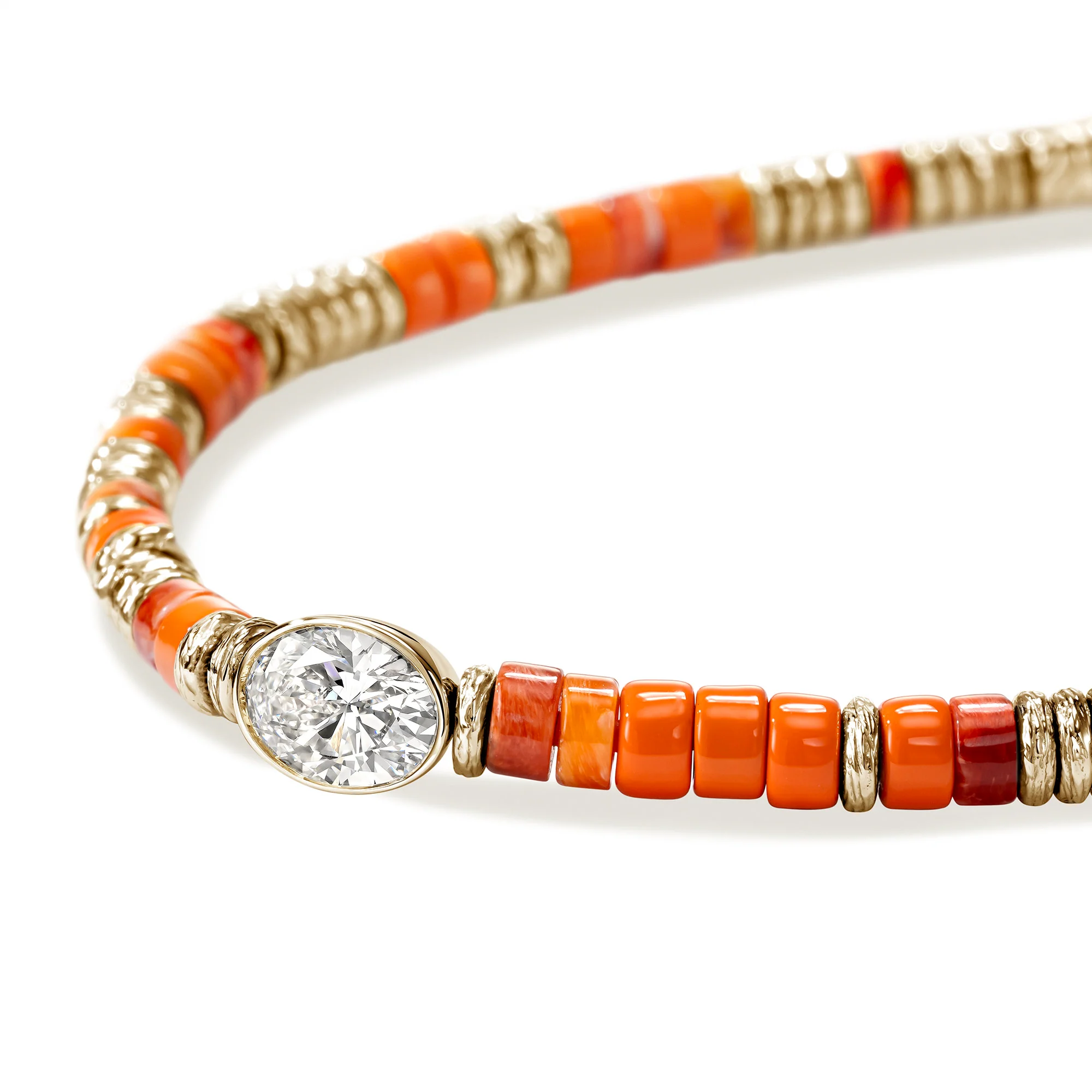 JH Lovestruck™ Heishi Bracelet, Gold, Sterling Silver, Hardstones, Enamel, Diamond, 1.0TCW|BUZZP430363OROYSLGD - Image 2