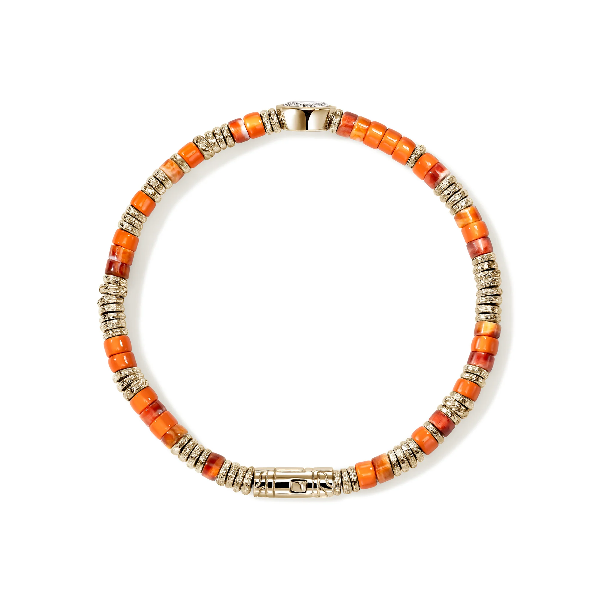 JH Lovestruck™ Heishi Bracelet, Gold, Sterling Silver, Hardstones, Enamel, Diamond, 1.0TCW|BUZZP430363OROYSLGD - Image 4