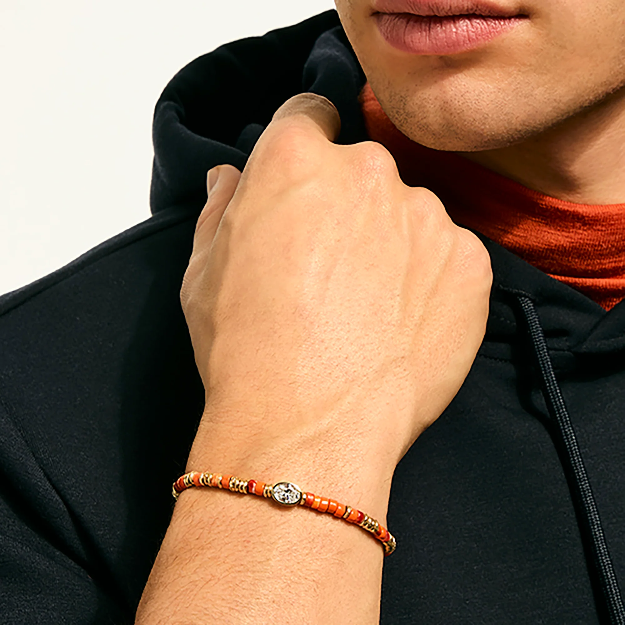 JH Lovestruck™ Heishi Bracelet, Gold, Sterling Silver, Hardstones, Enamel, Diamond, 1.0TCW|BUZZP430363OROYSLGD - Image 6
