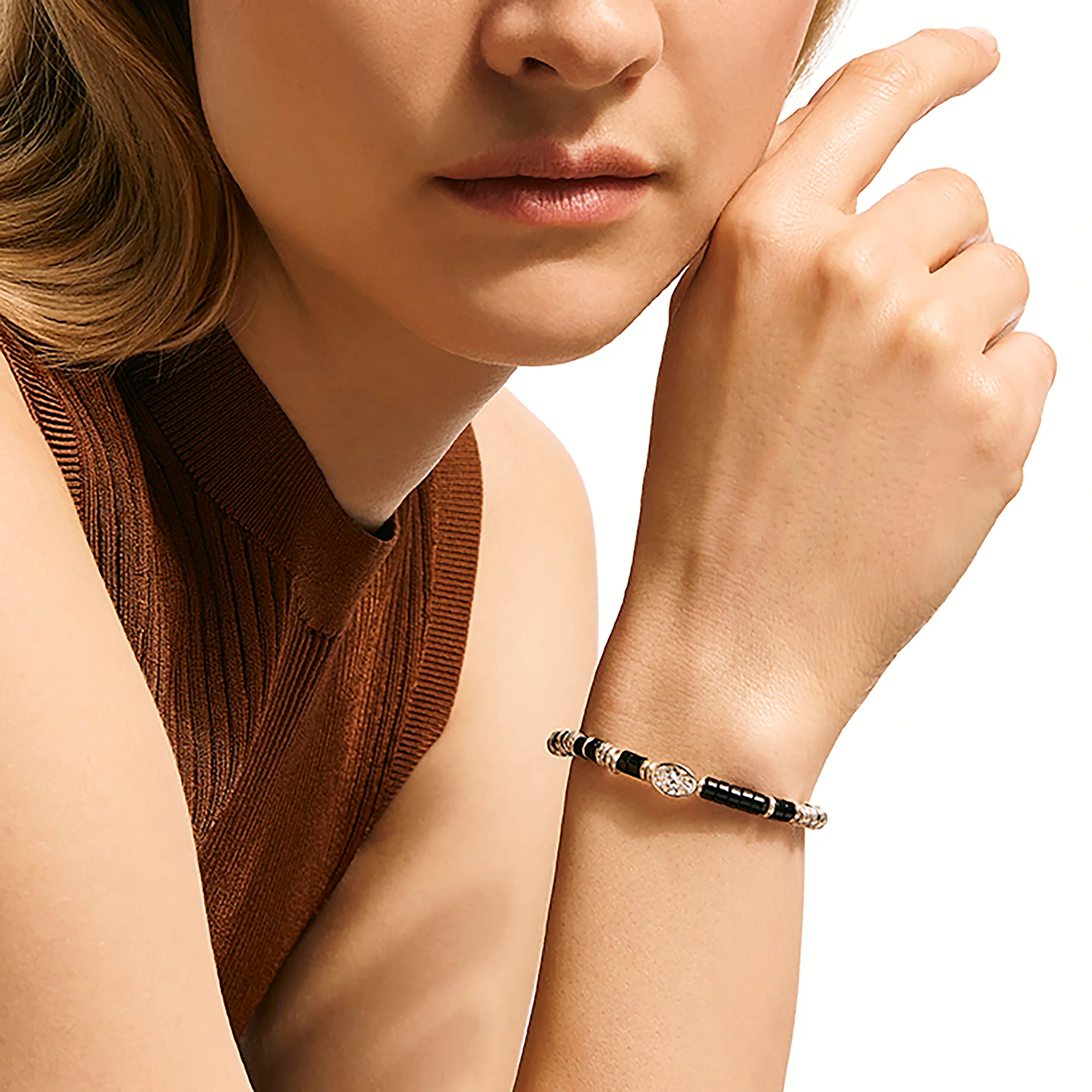 JH Lovestruck™ Heishi Bracelet, Sterling Silver, Hardstones, Diamond, 1.0TCW|BUP4303631BONLGD - Image 5