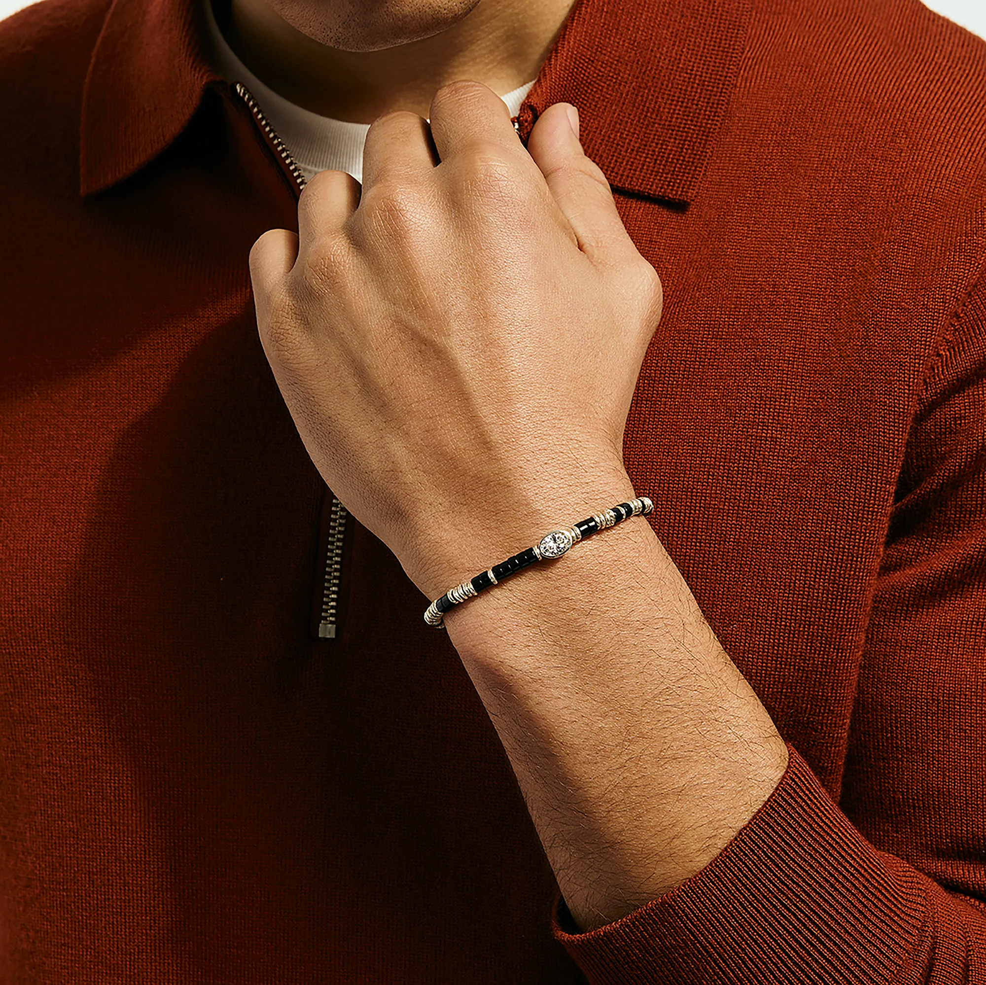 JH Lovestruck™ Heishi Bracelet, Sterling Silver, Hardstones, Diamond, 1.0TCW|BUP4303631BONLGD - Image 6