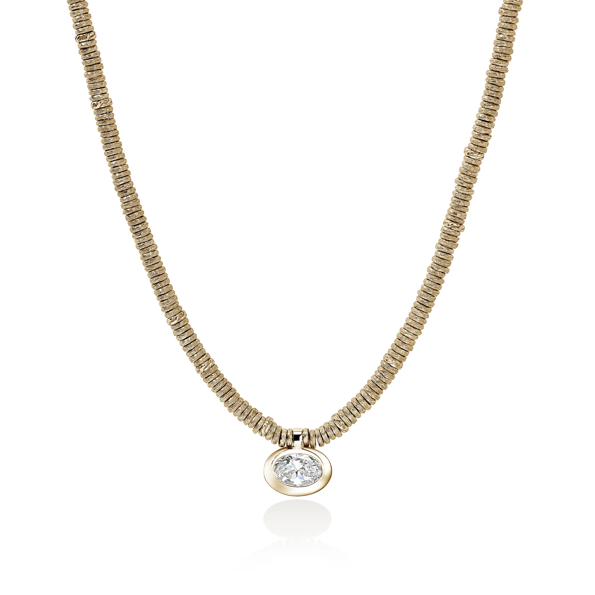 JH Lovestruck™ Heishi Pendant Necklace, Gold, Diamond, 5.0TCW|NGGX43034LGD - Image 3