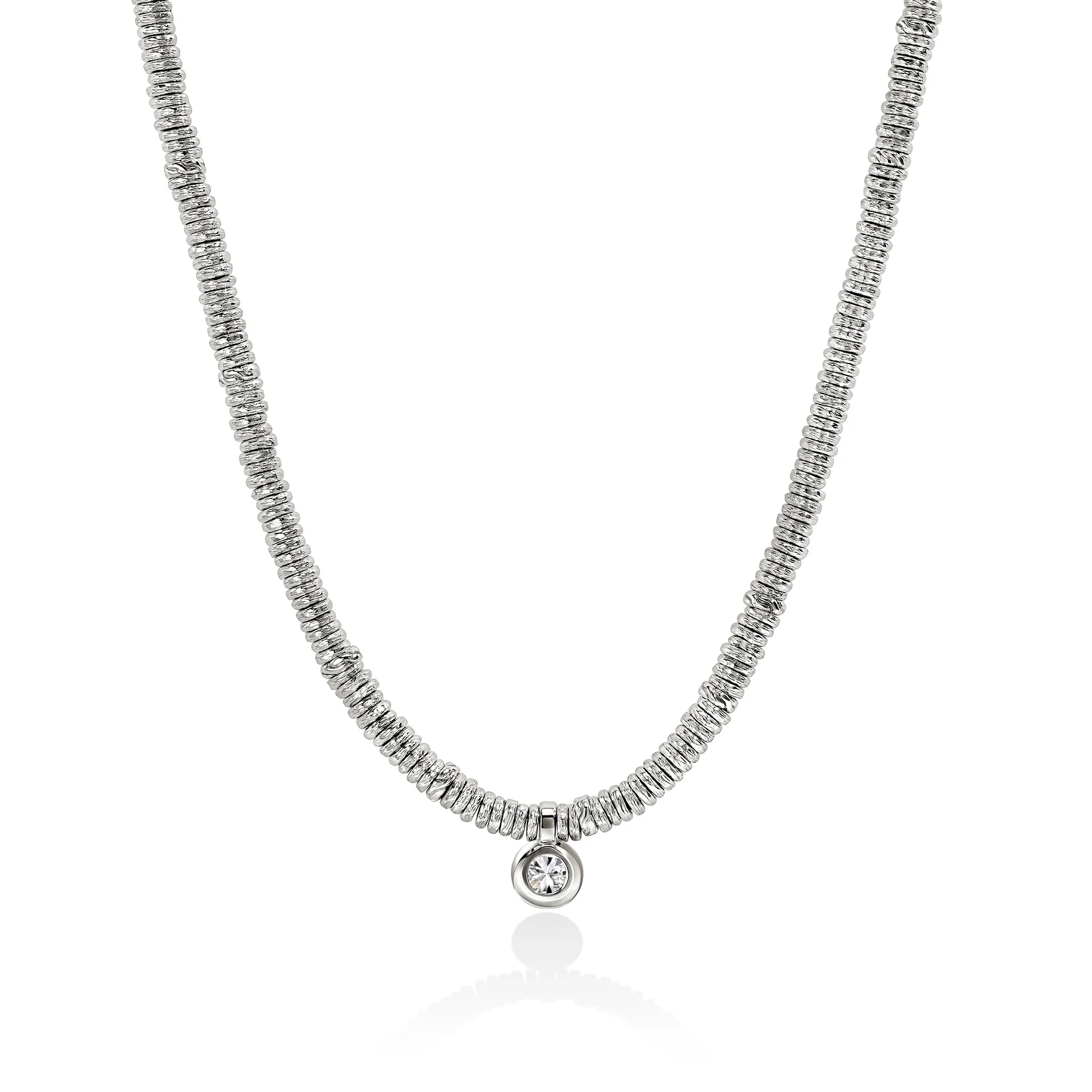JH Lovestruck™ Heishi Pendant Necklace, Sterling Silver, Diamond, 1.0TCW|NBP43002LGD - Image 3