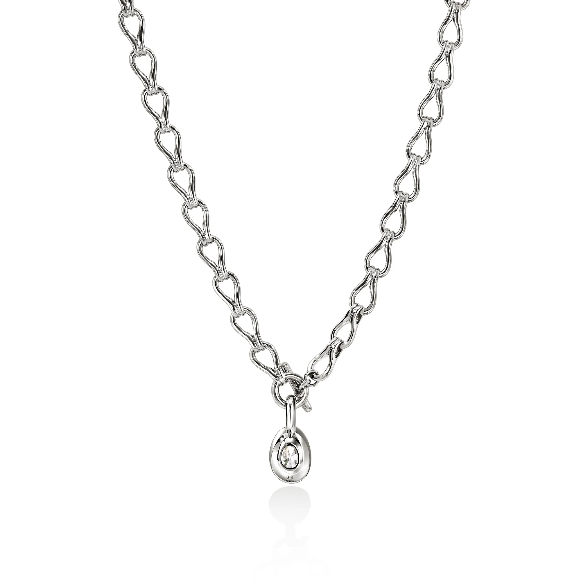 JH Lovestruck™ Link Necklace,  Sterling Silver, Diamond, 2.5TCW|NBP43018LGD - Image 3