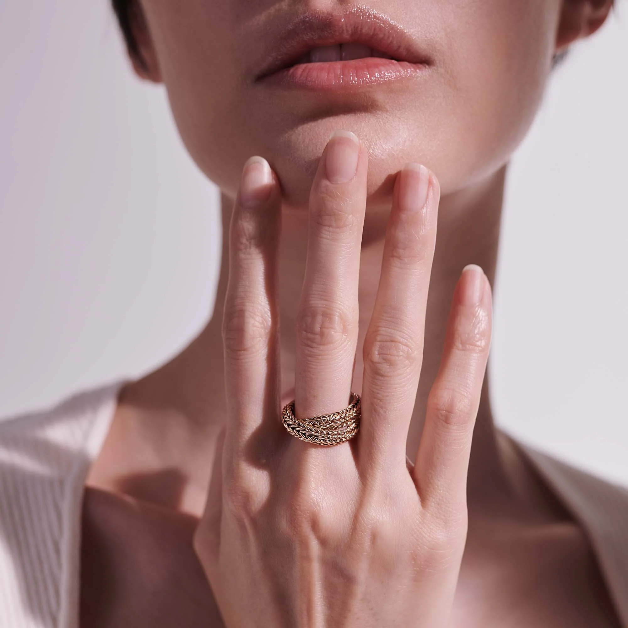 Icon Chevron Crossover Ring, Gold, 4.5MM|RGG900825 - Image 6