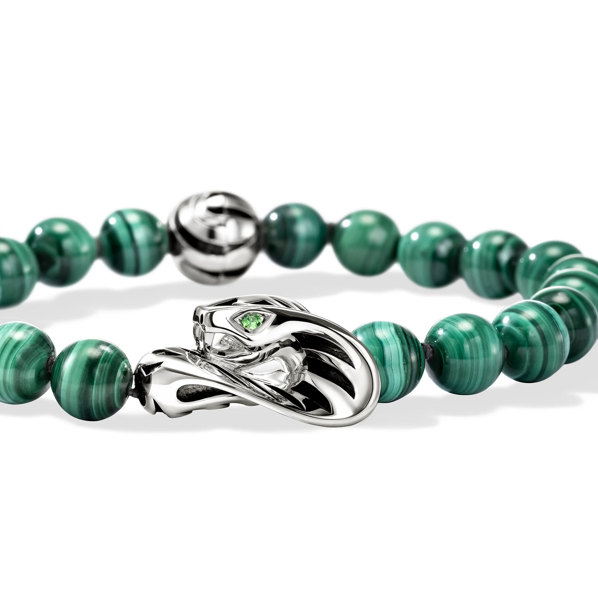 Legends Cobra Bracelet, Sterling Silver, Malachite, 8MM|BUS603841MHTS - Image 2