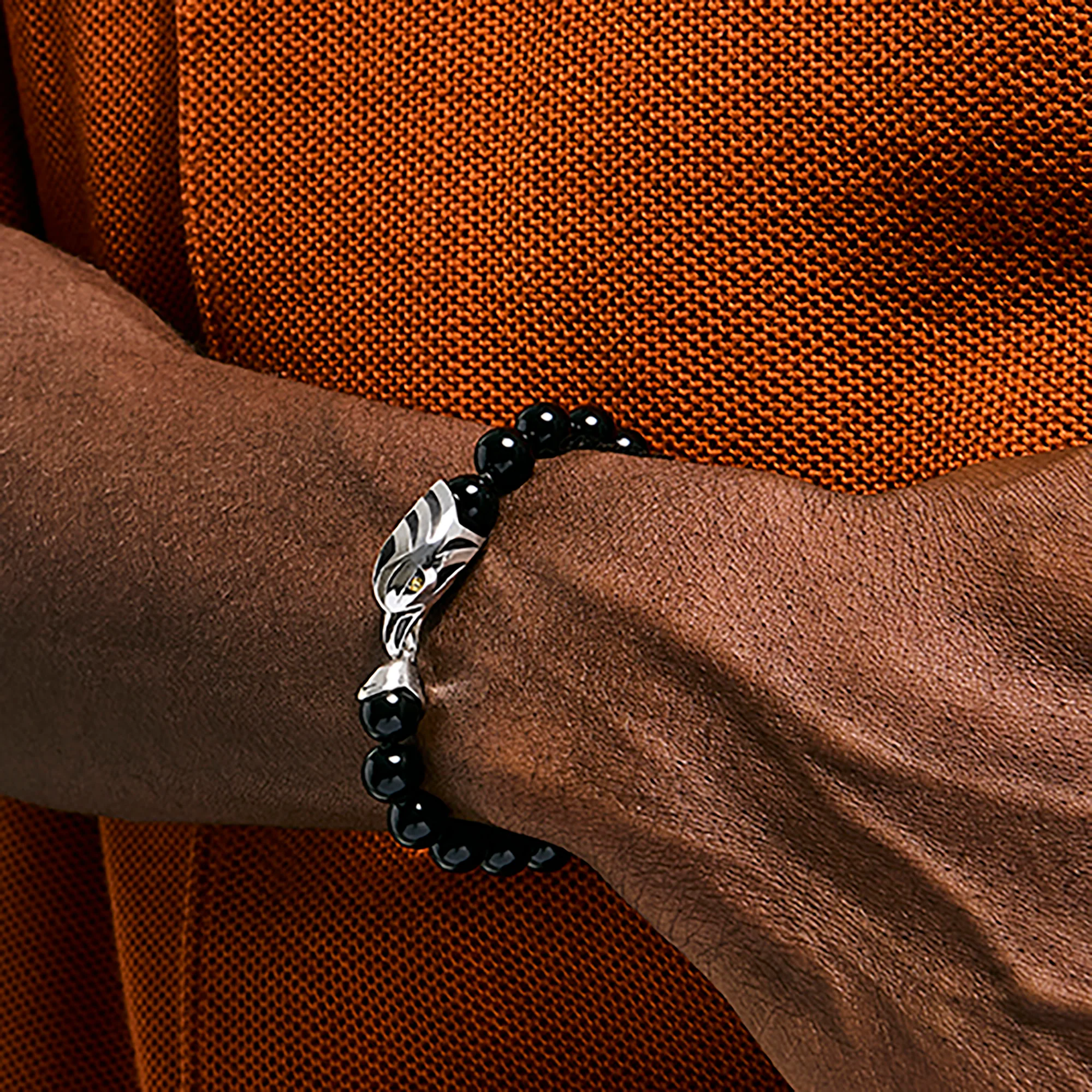 Legends Eagle Bracelet, Sterling Silver, Black Onyx, 8MM|BUS603851BONYS - Image 5