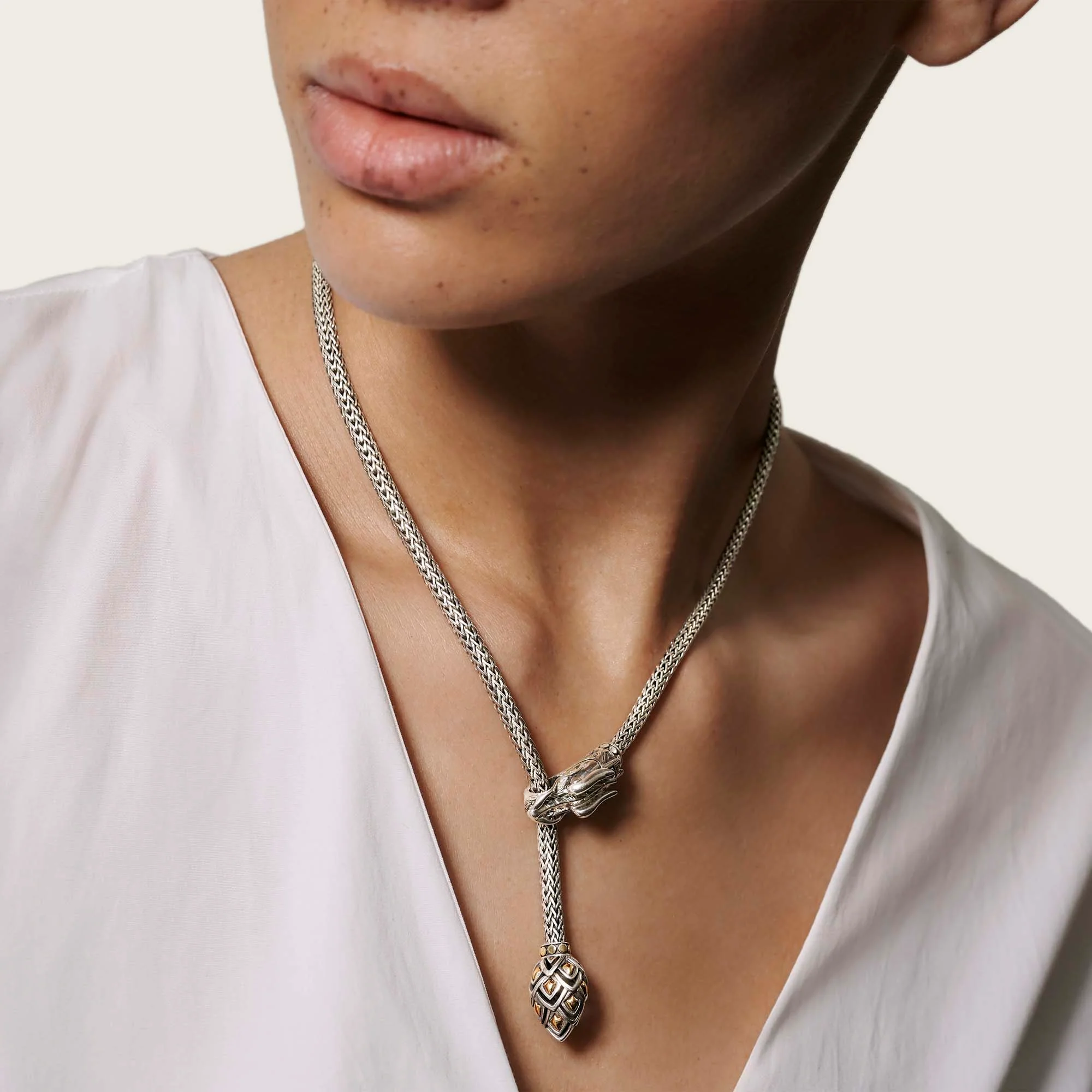 Naga Lariat, Sterling Silver, Gold, 5MM|NZ65471 - Image 6