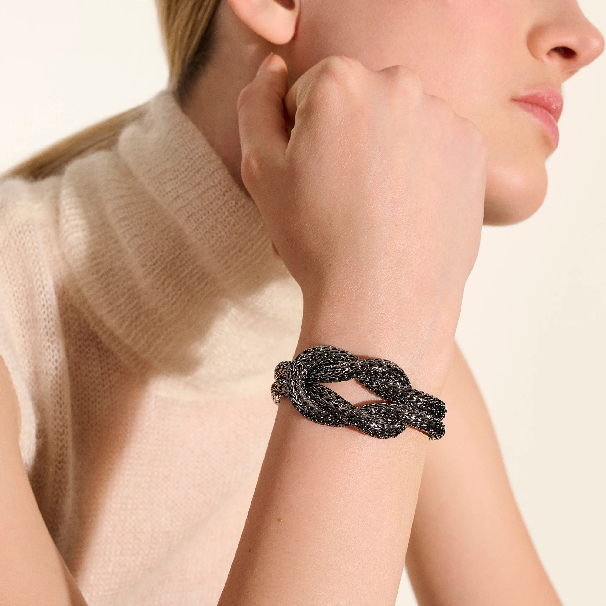 Love Knot Bracelet, Dark Silver, 13MM|BU901034BRD - Image 6