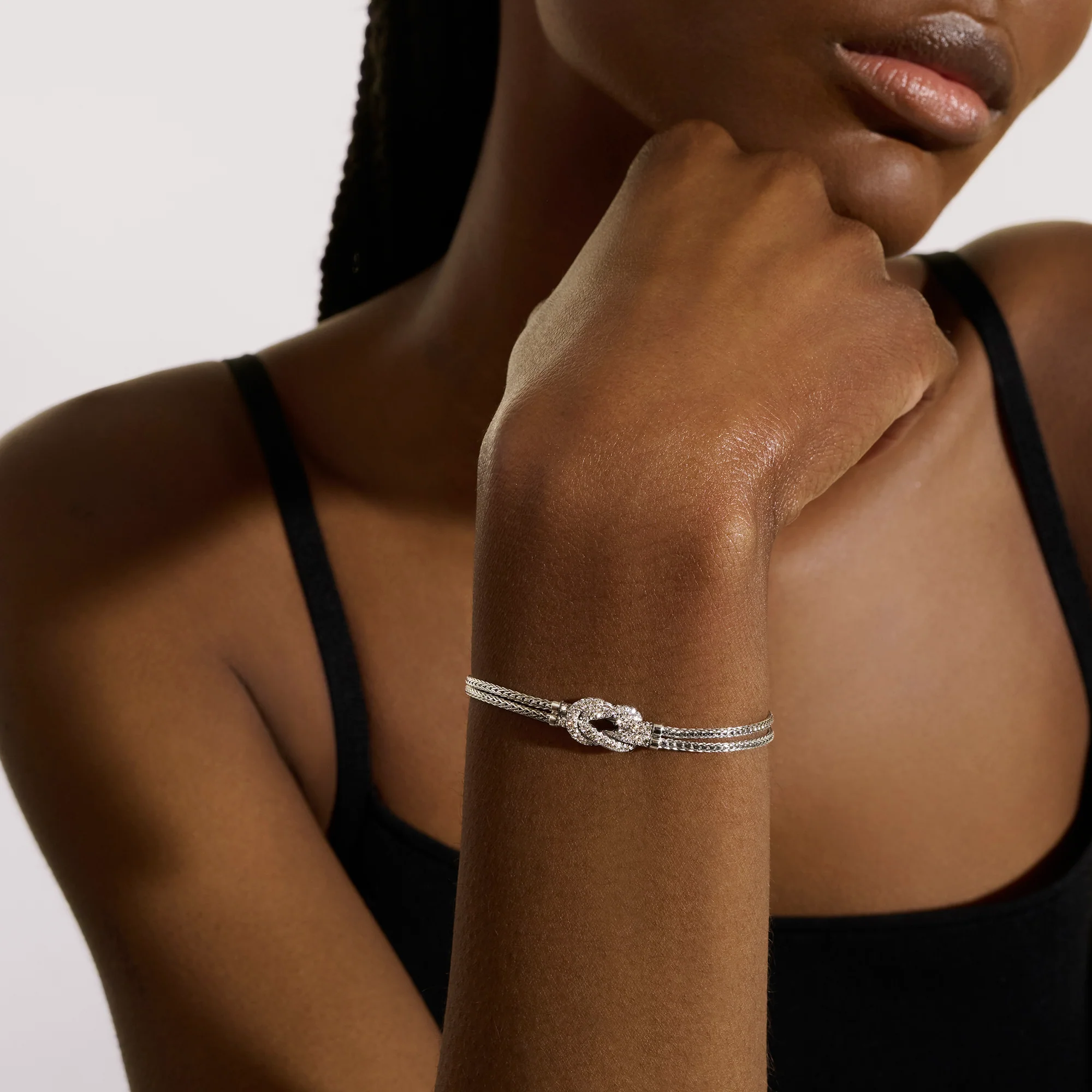 Love Knot Bracelet, Sterling Silver, Diamonds|BUP9007762DI - Image 5