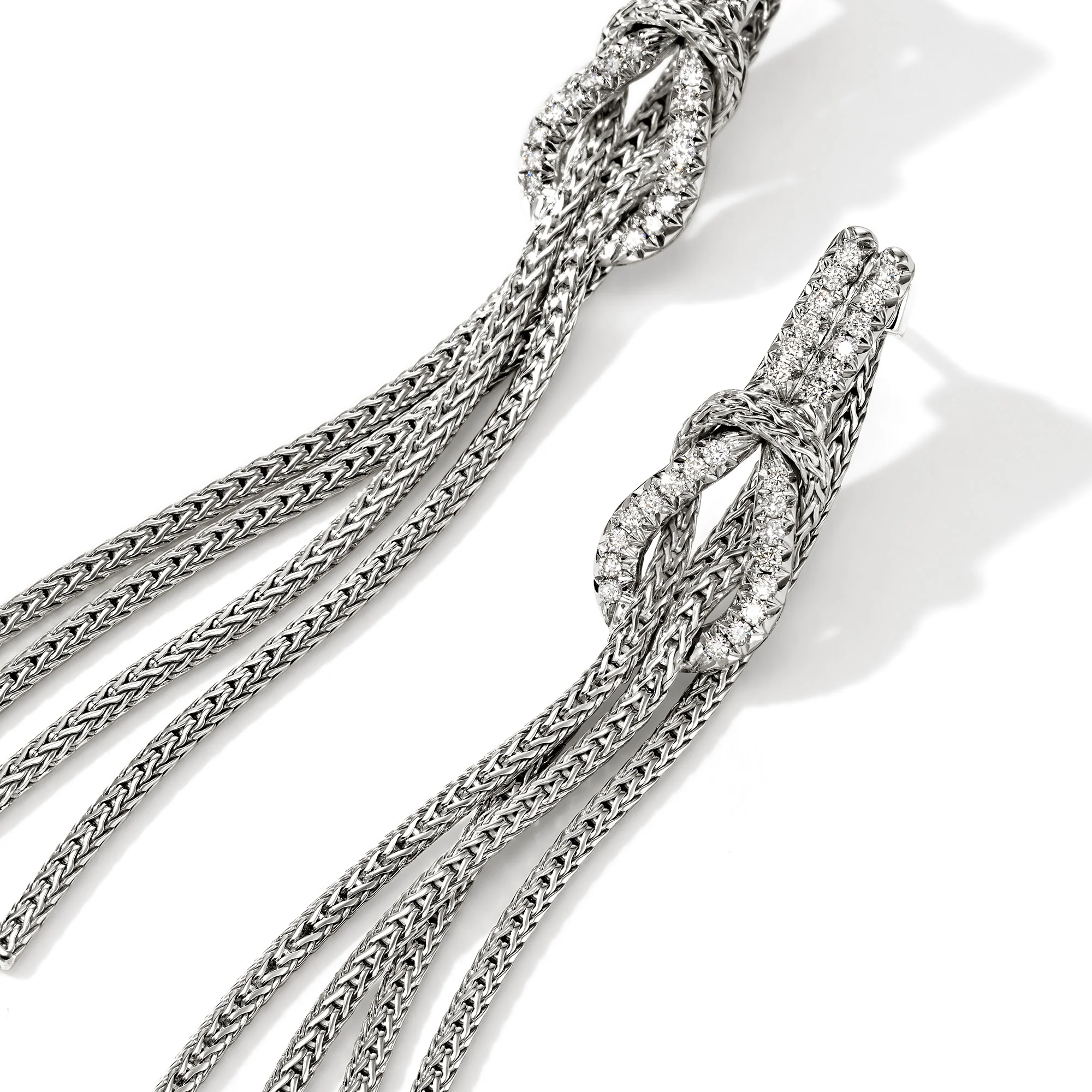Love Knot Drop Earring, Sterling Silver, Diamonds|EBP9010632DI - Image 2