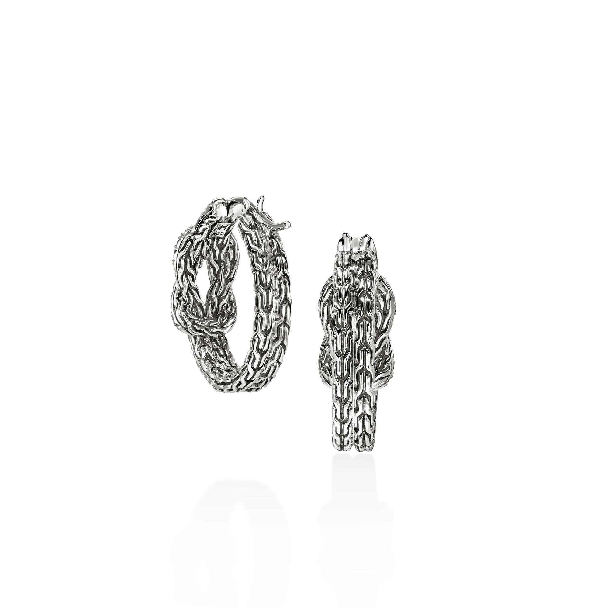 Love Knot Earrings, Sterling Silver, Diamonds, 22MM|EBP9009902DI - Image 3