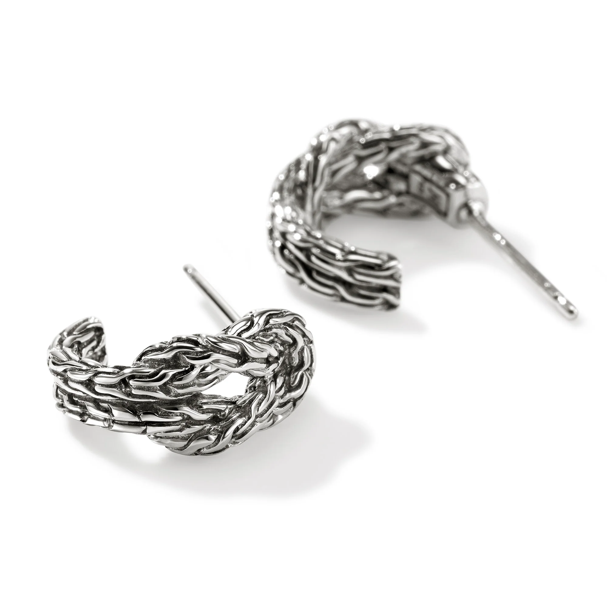 Love Knot Hoop Earring, Sterling Silver, 13MM|EB98782 - Image 2