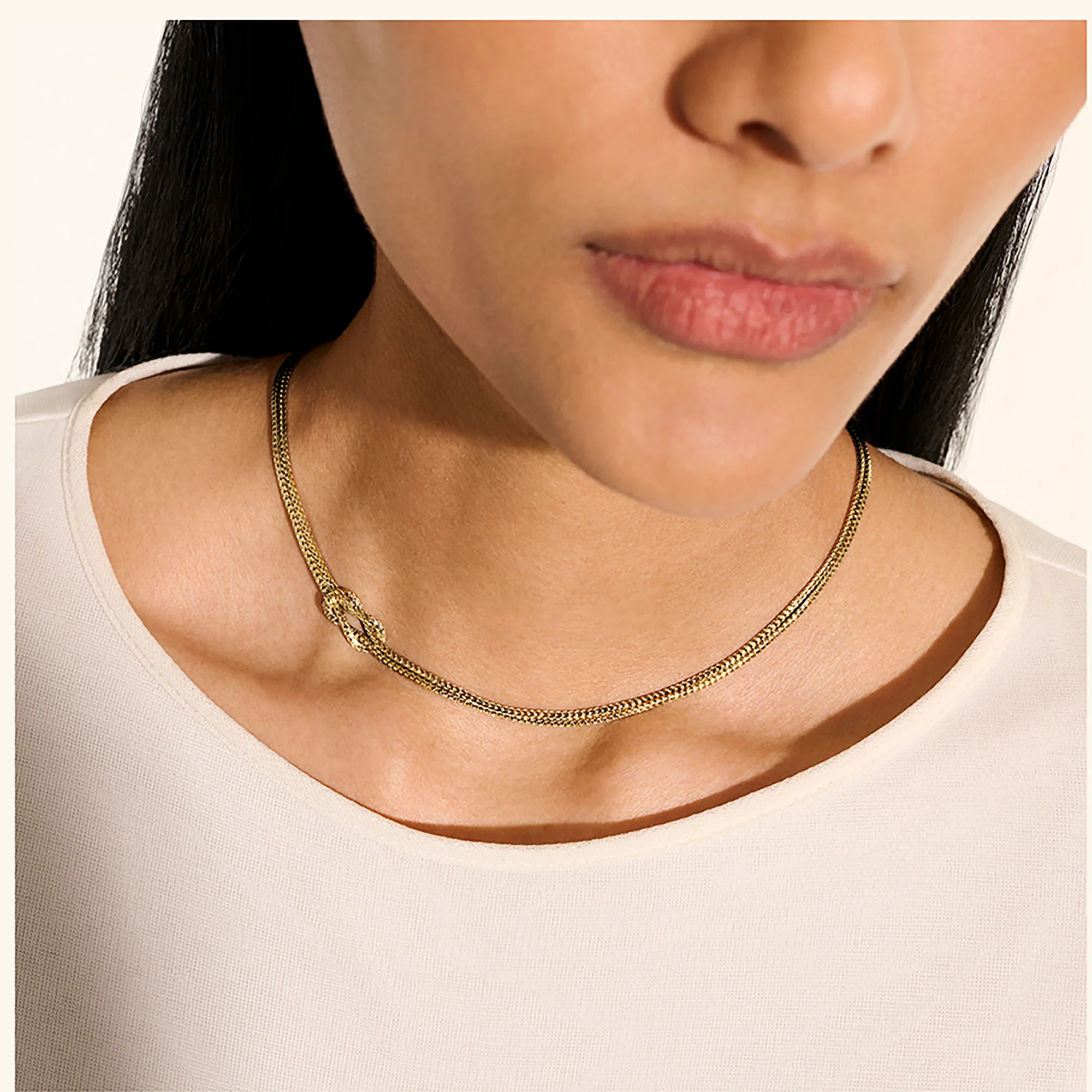 Love Knot Necklace, Gold, 3.6MM|NGG98756 - Image 3