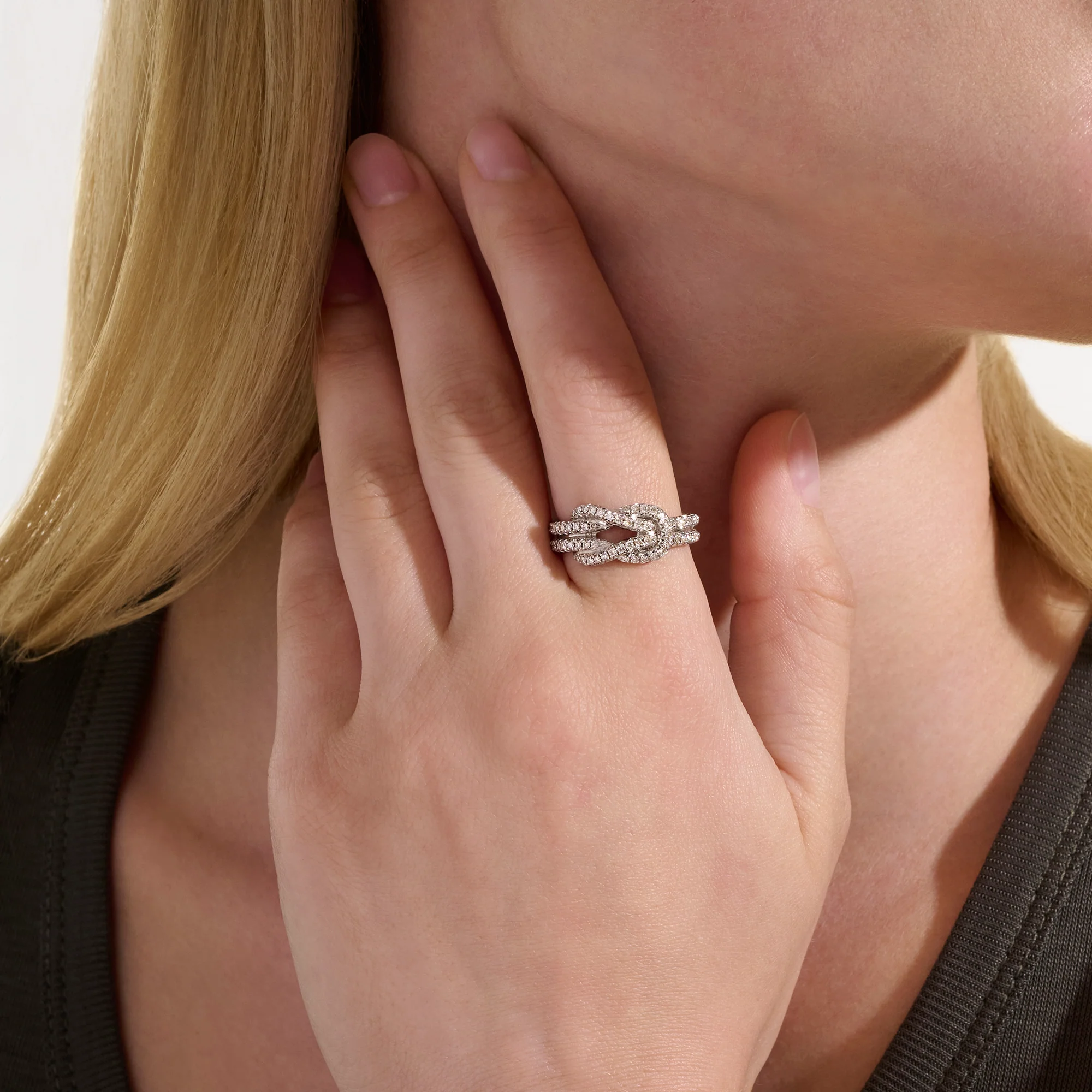 Love Knot Ring, Sterling Silver, Diamonds|RBP9010402DI - Image 5